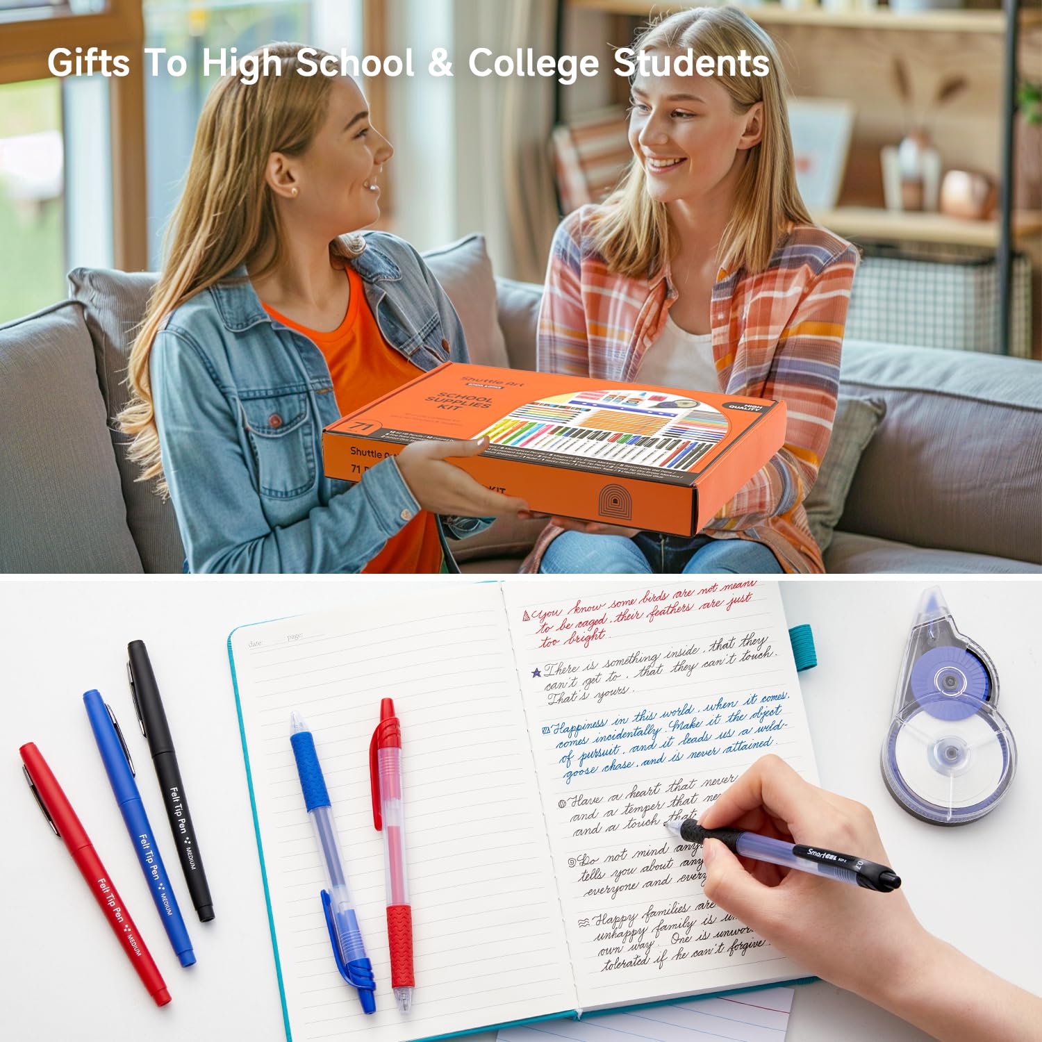 71-Piece School Supplies Kit for Teachers & Students - Includes Highlighters, Pencils, Gel Pens, Dry Erase Markers & More | Perfect for Classroom, College, Homeschool & Office Use