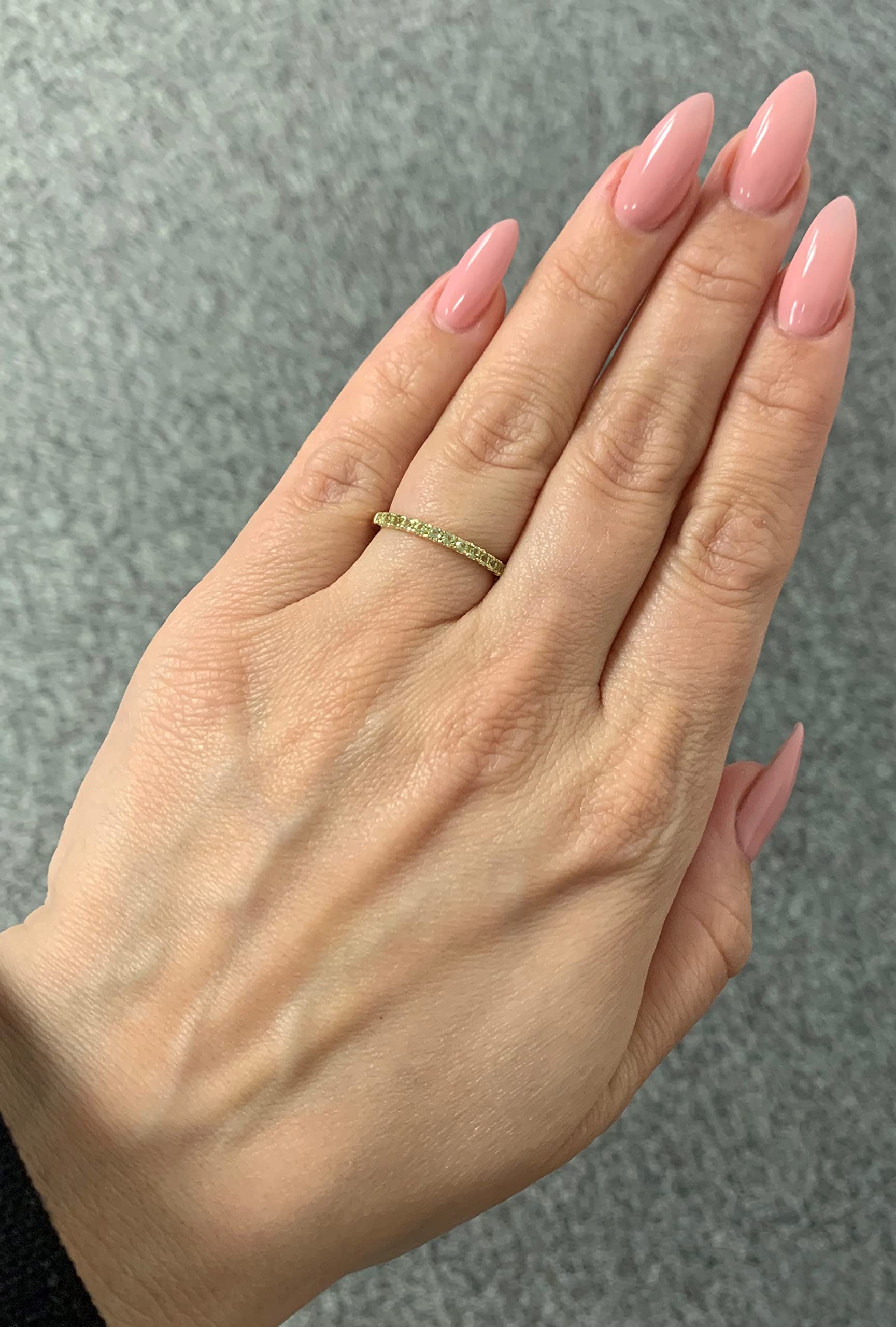 10K Gold Stackable Wedding Band Ring with Birthstone - Customizable Size & Color (Yellow/White Gold) | Anniversary, Engagement, Gift for Her | Boston Bay Diamonds