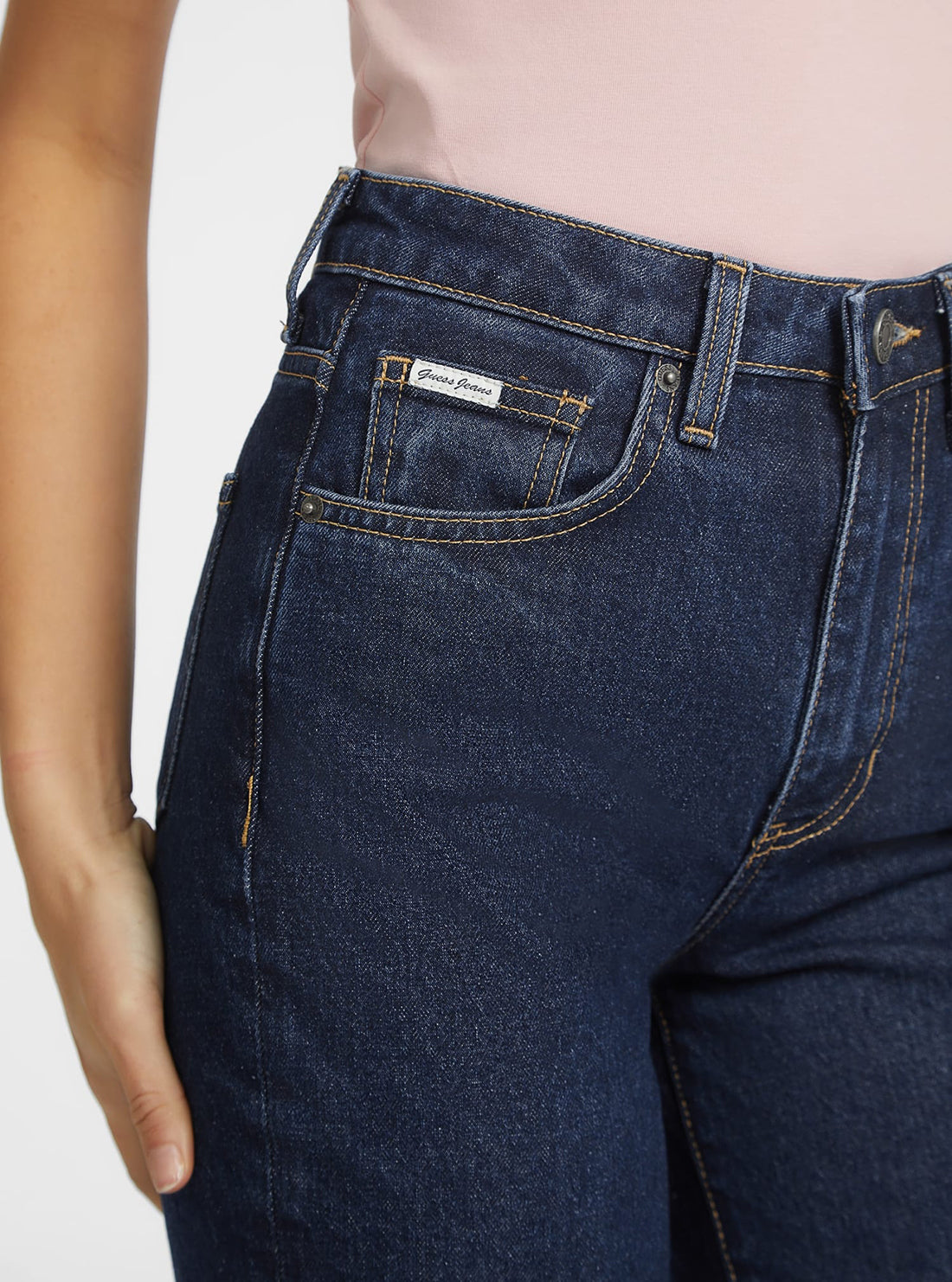 Guess G06 High Waist Mom Jeans for Women - Vintage Stretch Denim Pants - Perfect for Casual Outfits & Everyday Wear