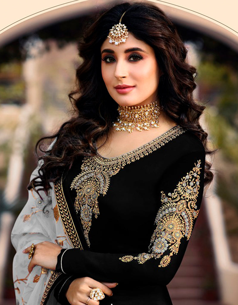 Black Chudidar Style Straight Satin Georgette Pants for Women - Elegant & Comfortable Formal Wear for Parties, Weddings & Office Outfits