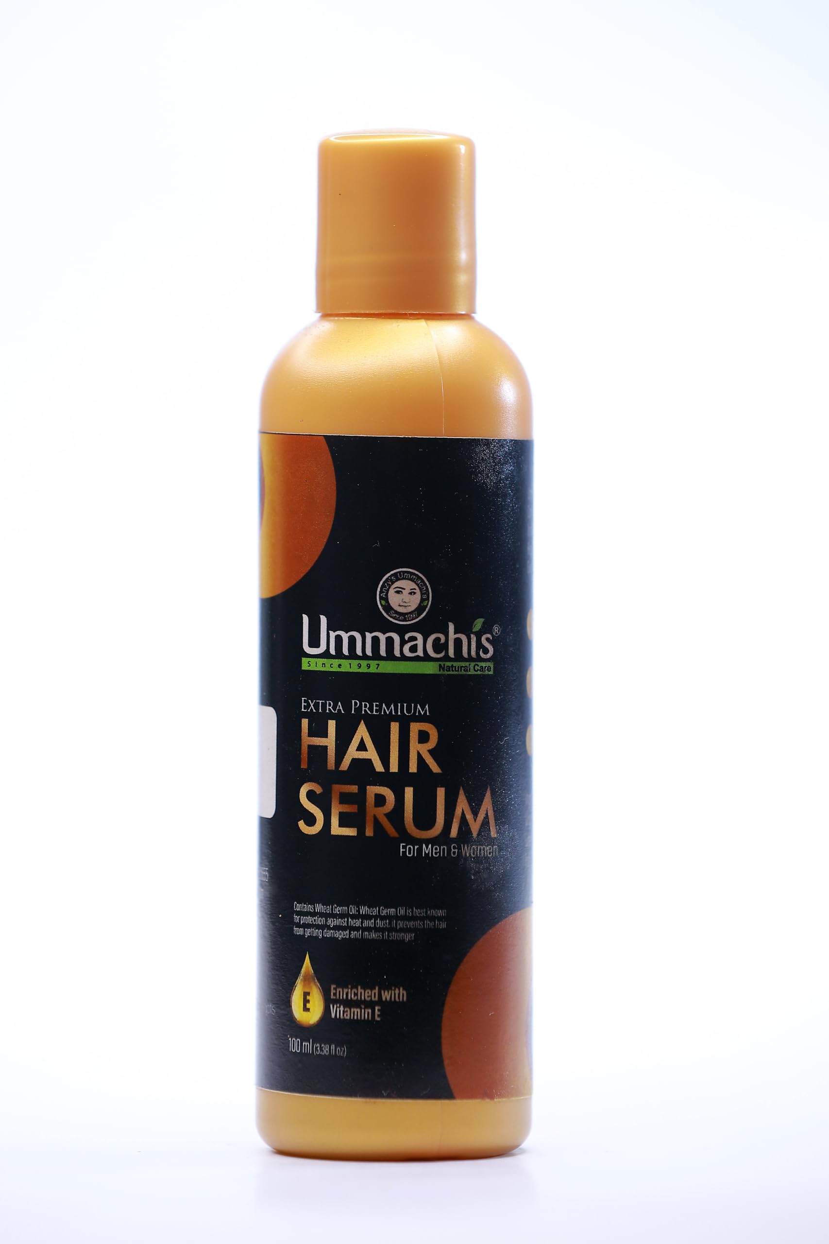 Ummachis Naturals All Natural Hair Serum with Almond Oil, Wheat Germ Oil, Amla Oil & Hibiscus Oil | Promotes Hair Growth & Shine | Perfect for Dry, Damaged Hair & Daily Hair Care