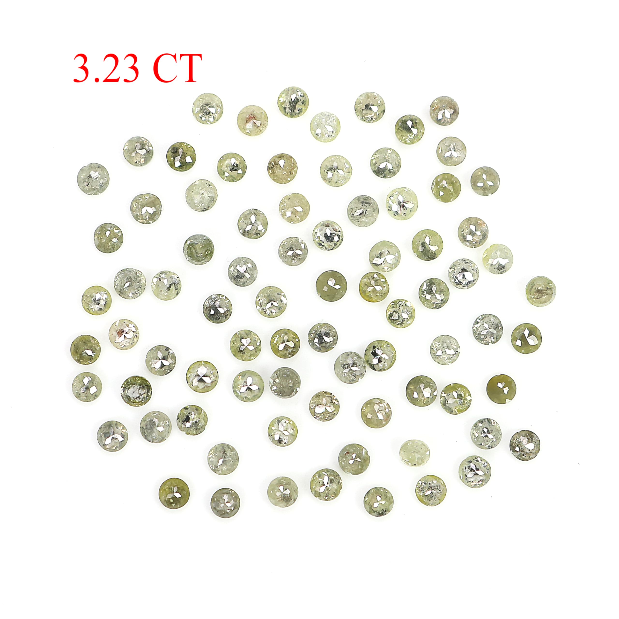 3.23 CT Natural Loose Grey Round Rose Cut Diamond - 2.10mm Premium Loose Gemstone for Jewelry Making, Engagement Rings & Fine Collections