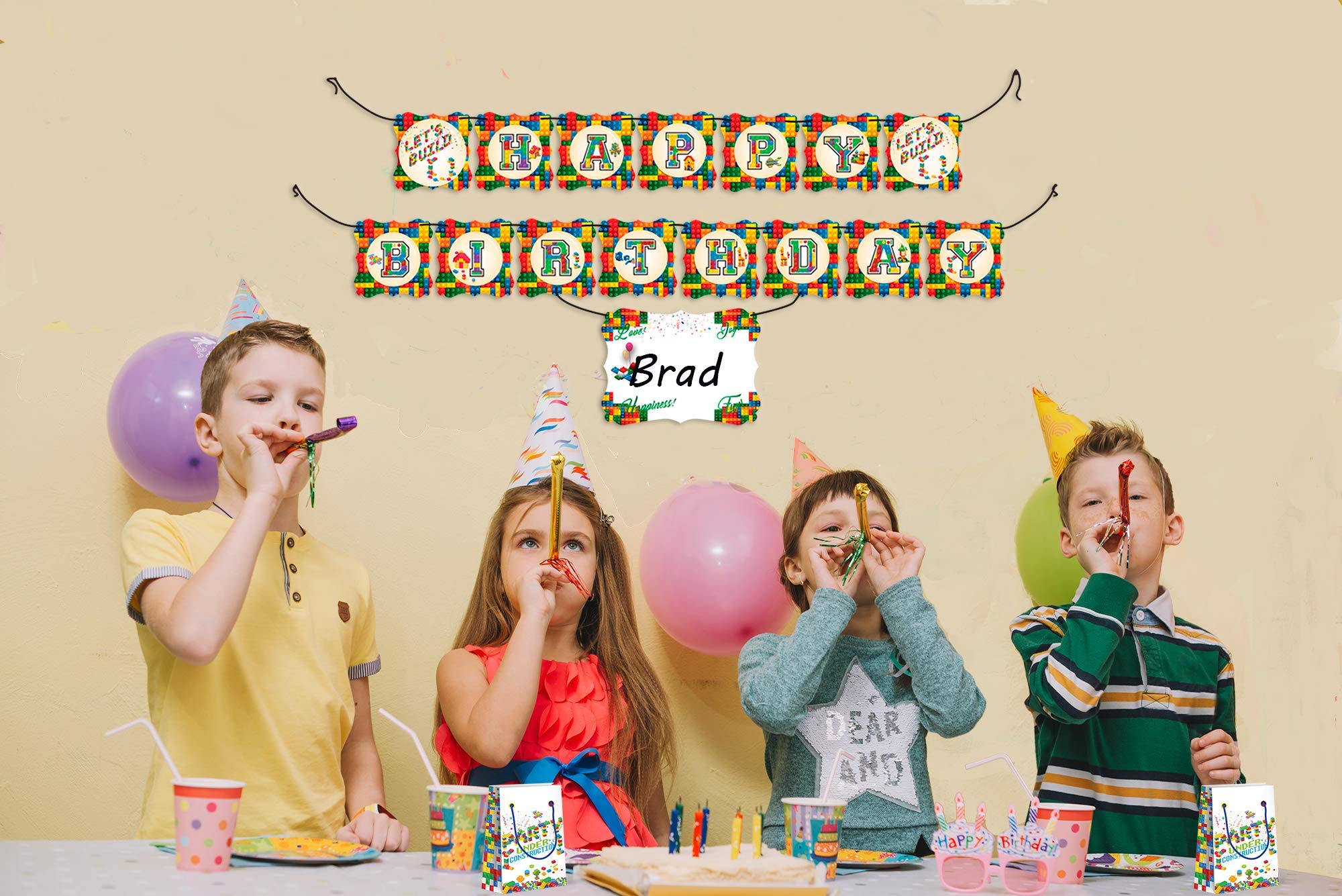 LARZN Premium Building Blocks Treat Bags - 12 Pack Party Favor Bags for Birthday Celebrations, Lego-Themed Decorations & Goodie Bags | Perfect for Kids Birthday Parties, Classroom Rewards & Holiday Gift Bags