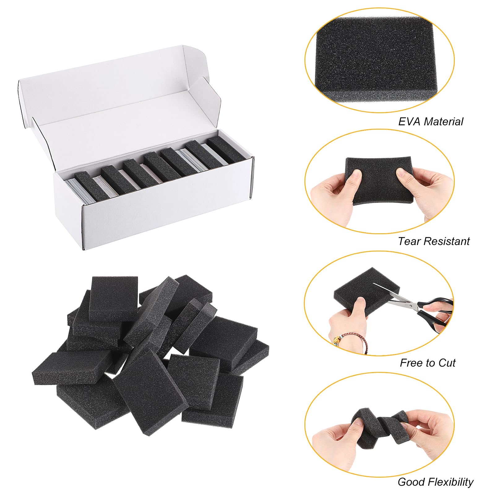 OwnMy 20PCS Shock-Absorbing Sponge Trading Card Dividers - Perfect for Organizing & Protecting Trading Cards in Storage Boxes | Fill Extra Space | Ideal for MTG, Pokemon & Sports Card Collectors - Game Card Organizer for Home & Tournament Use