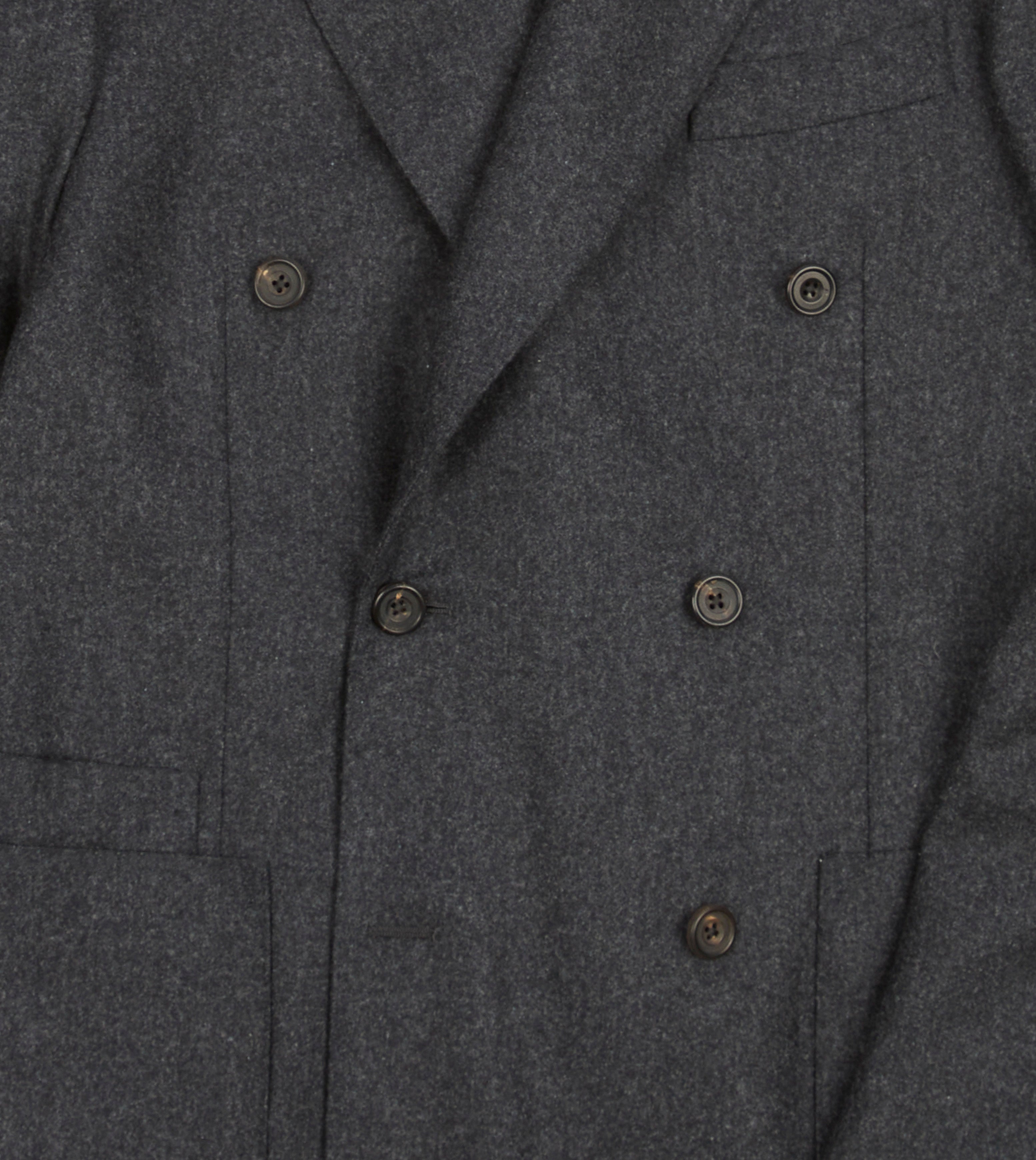 Premium Grey Wool Flannel Double Breasted Tailored Jacket for Men - Classic Business & Formal Wear - Perfect for Office, Weddings & Special Occasions