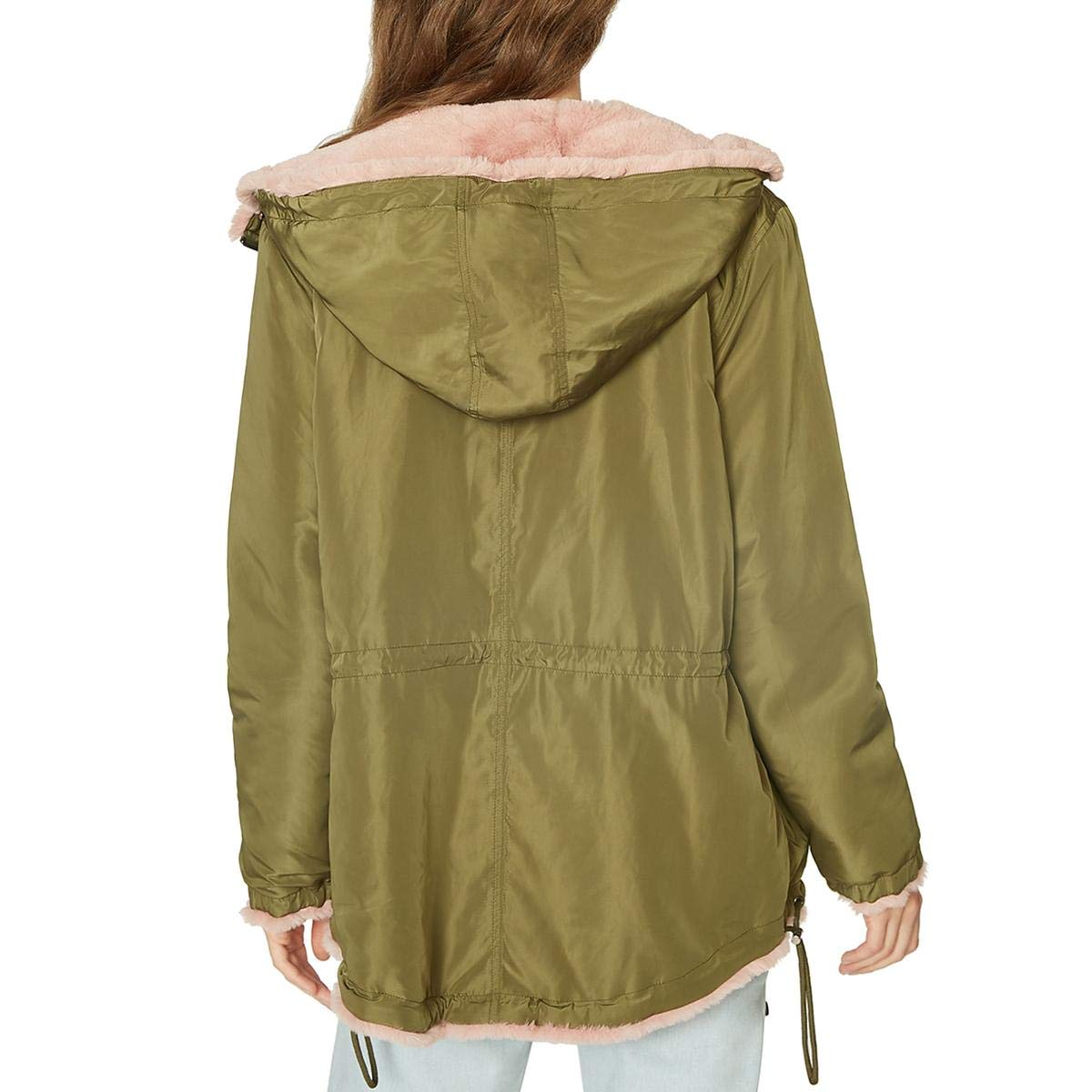 Sanctuary Clothing Women's Reversible Parka Coat - Green, Small | Waterproof Winter Jacket for Outdoor Activities & Casual Wear