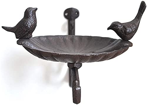 Outdoor Wild Bird Feeders & Cast Iron Bird Bath with Hanging Bracket - Decorative Garden Hooks for Planters, Lanterns, Wind Chimes - Perfect for Backyard Bird Watching & Garden Decor