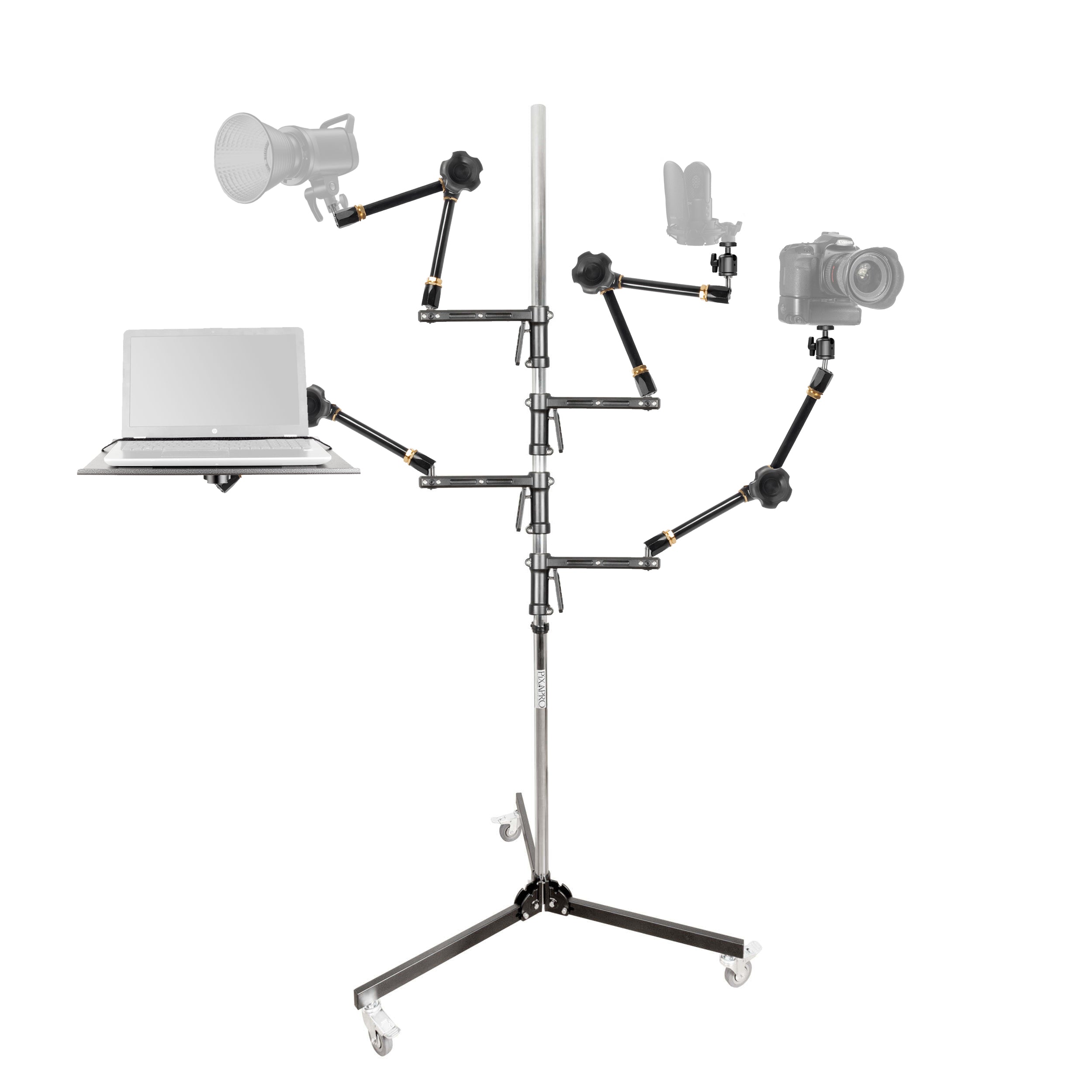 All-in-One Overhead Camera Lighting & Audio Live Streaming Stand Kit - Perfect for YouTube, TikTok, and Podcast Recording
