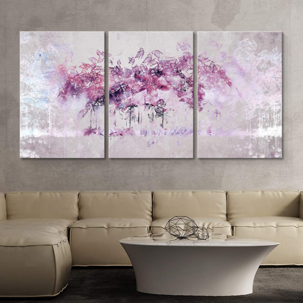 Wall26 - 3 Panel Canvas Wall Art Abstract Oil Painting Tree Forest - Giclee Printed Home Decor for Bedroom & Living Room - 24x36 Inches Trio Set - Perfect for Modern House Decoration & Office Wall Art