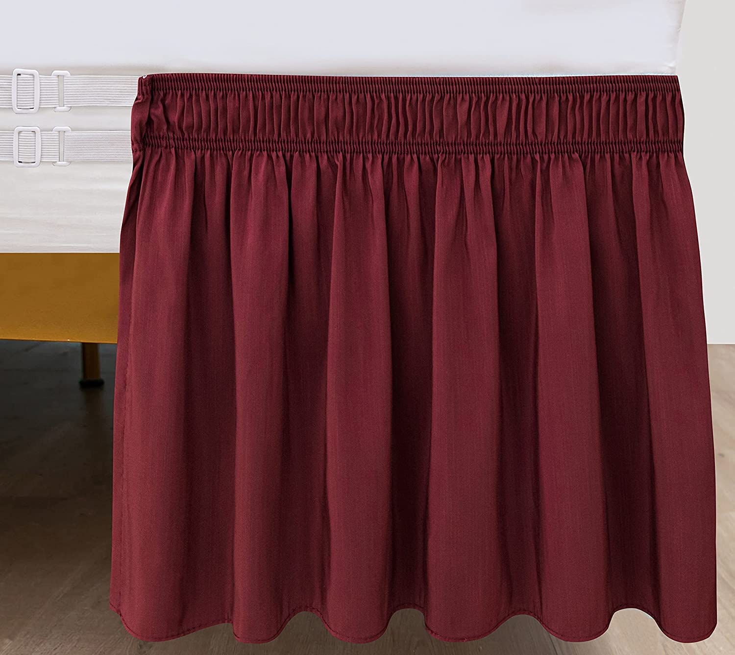 Premium 100% Egyptian Cotton 600 TC Wrap Around Bed Skirt with Adjustable Elastic - 14