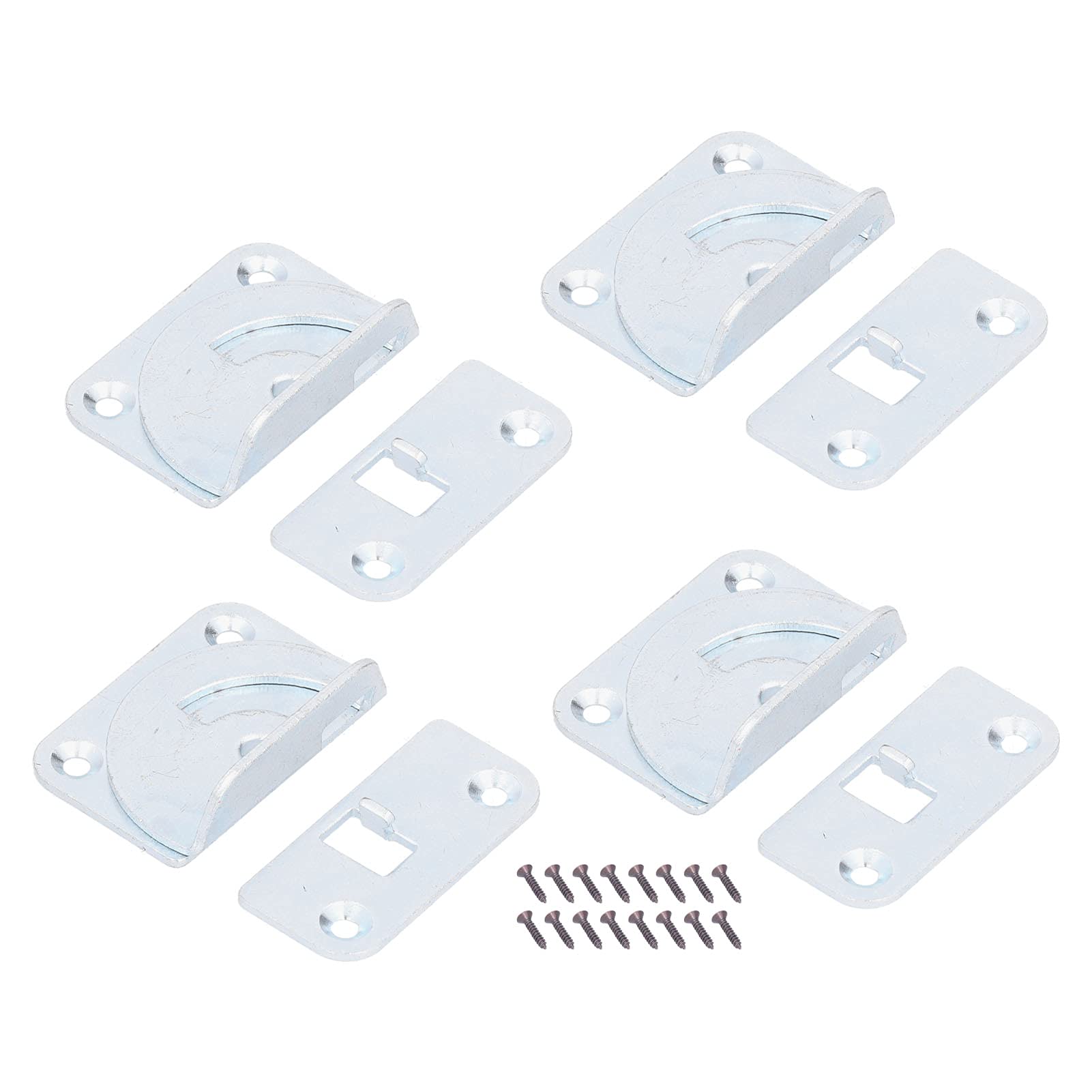 Heavy Duty Stainless Steel Bed Rail Brackets - 4PCS Bed Frame Fittings for Secure Support | Perfect for Bed Frame Assembly, Footrest Reinforcement & Furniture Repair