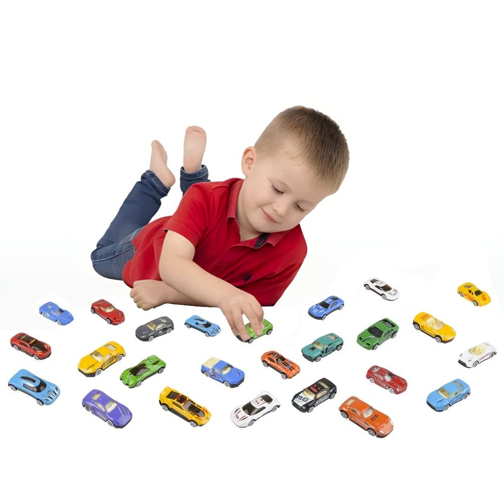 25-Piece 1:64 Scale Diecast Metal Alloy Car Toy Set with Storage Tub - Miniature Vehicle Collection for Kids & Collectors | Perfect for Playtime, Birthday Gifts & Display