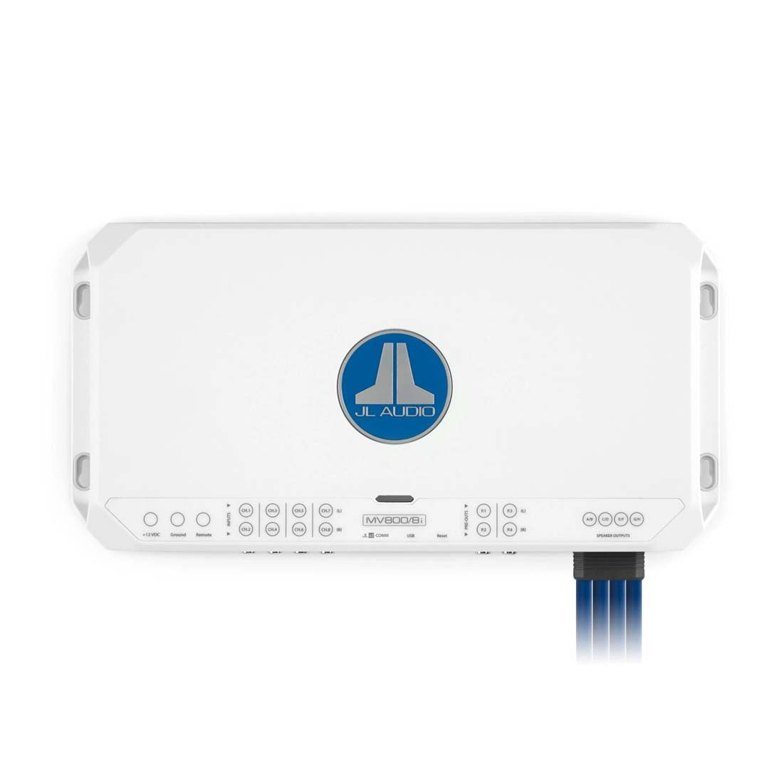 JL Audio MV800/8i MVi Series 8-Channel Marine Amplifier with DSP - 800W Class D Power for Boats, Yachts & Watercraft Audio Systems