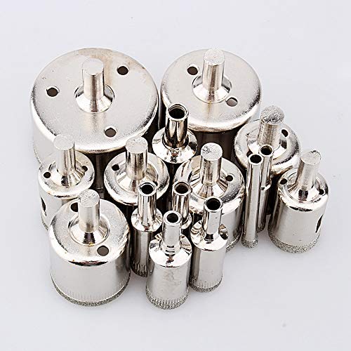 15PCS Diamond Coated Hole Saw Drill Bit Set (6-50mm) - Glass, Tile & Ceramic Cutting Tool for DIY Projects & Home Renovation
