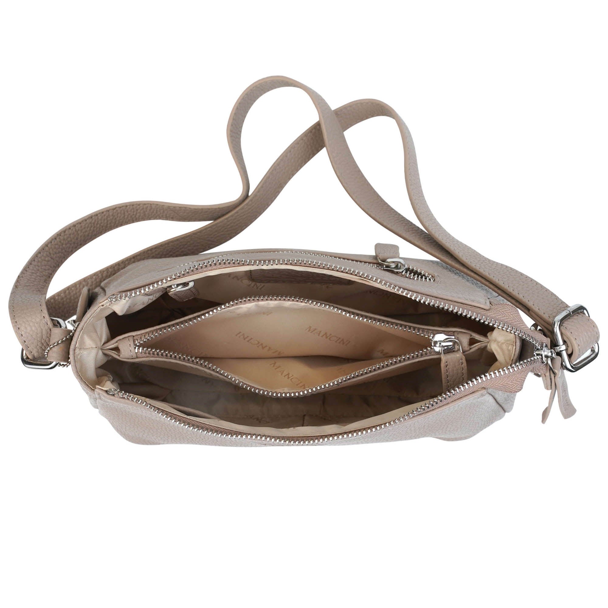 Mancini Pebbled Charlize Leather Crossbody Bag for Women - Stylish & Durable Handbag for Everyday Use, Work, Travel & Shopping