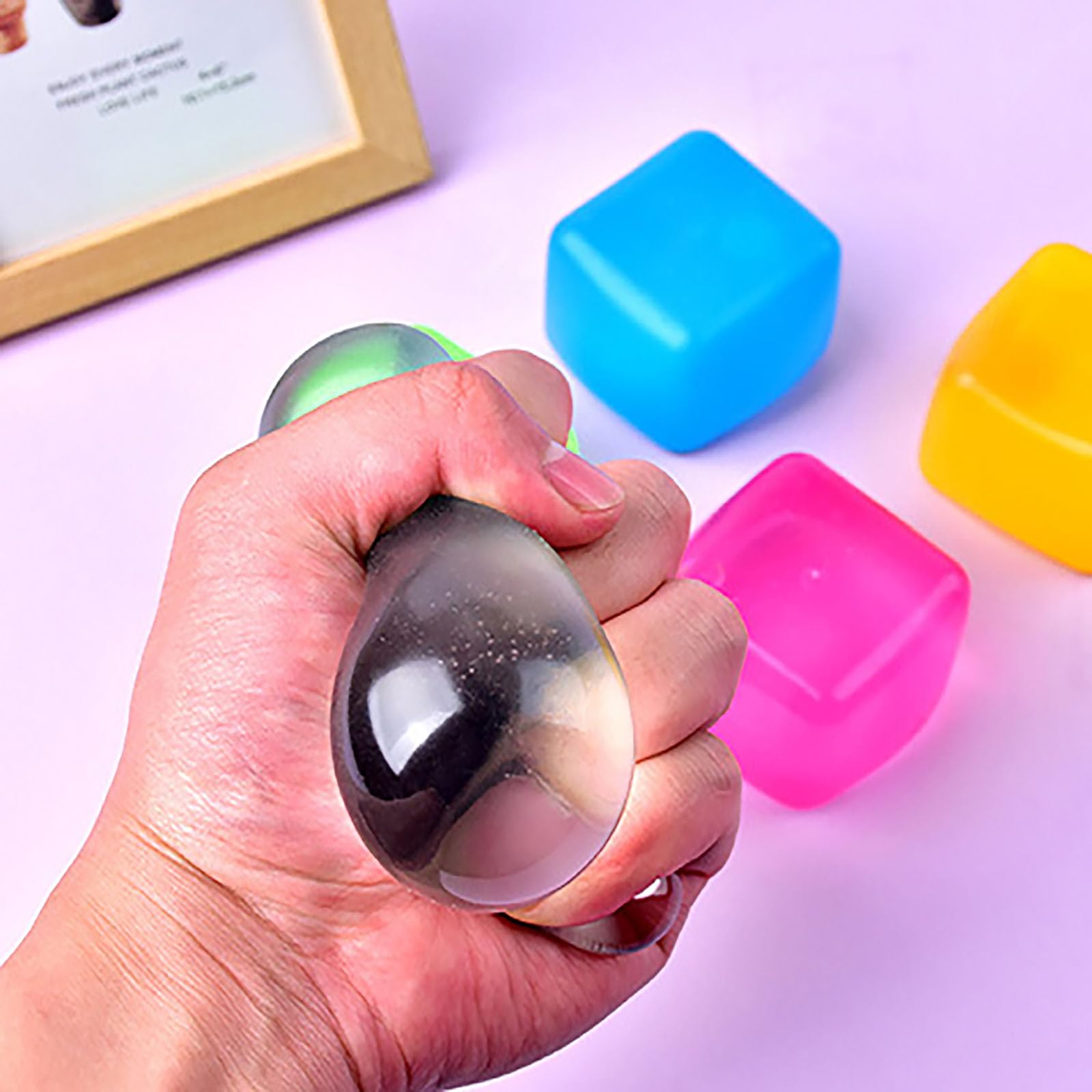 Sensory Fidget Toy Set - 4 Pack Glitter Stress Relief Cube for Kids & Adults | Hand Exercise, Anxiety Relief for Autism/ADD/ADHD | Perfect for Classroom, Office & Travel Use