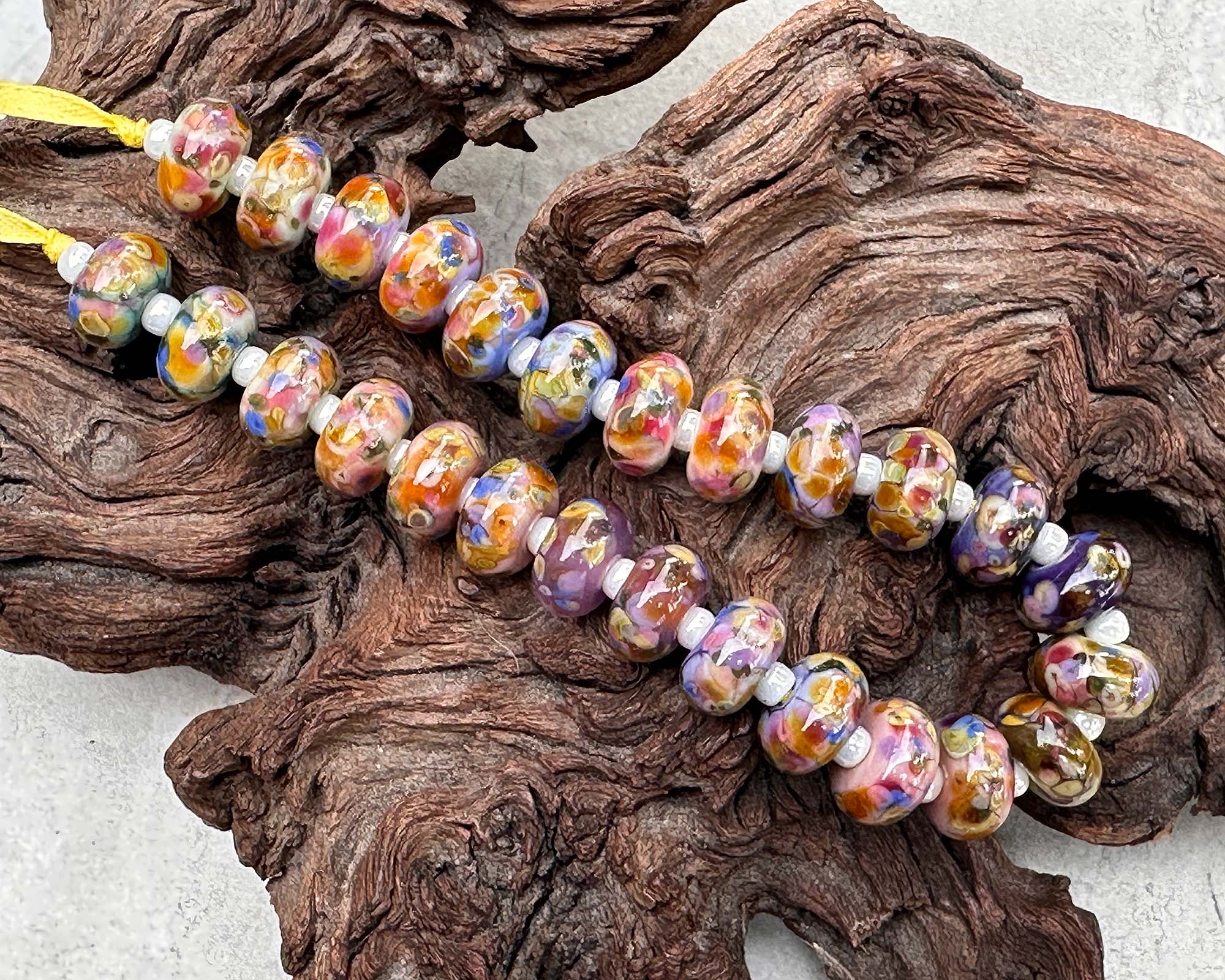 26 Picasso Mosaic Pairs Lampwork Glass Beads Set for Jewelry Making - DIY Bracelet, Necklace, Earring Craft Supplies - Perfect for Beaders and Artisans (SRA)