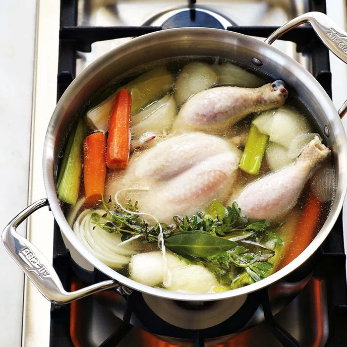 All-Clad D5 Stainless Steel Stock Pot 8 Quart - Professional Grade Cookware for Soups, Stews & Pasta | Perfect for Home Chefs & Commercial Kitchens