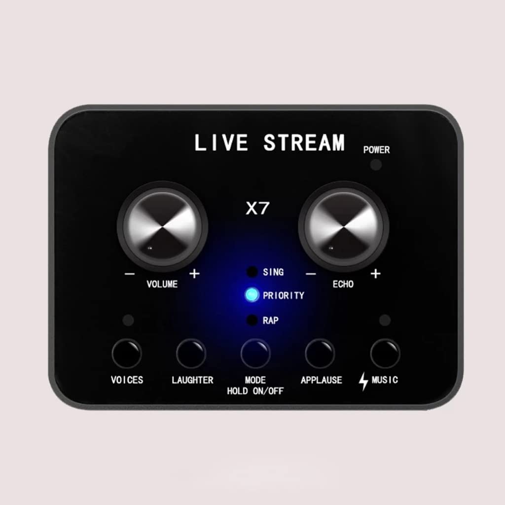 XWWDP X7 Audio Mixer - External USB Sound Card with Headset Microphone for PC, Smartphone & Tablet | Perfect for Live Streaming, Podcasting & Voice Changing (Webcast & Broadcast Compatible)