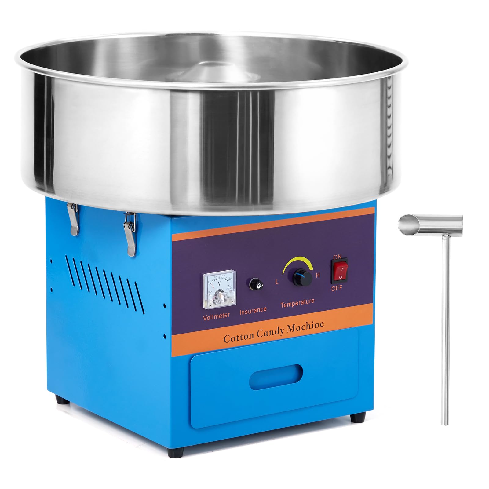 Commercial Cotton Candy Machine 1000W Electric Candy Floss Maker with Stainless Steel Bowl, Sugar Scoop & Storage Drawer - Perfect for Birthday Parties, Carnival Events, Wedding Receptions & Family Gatherings (Blue)