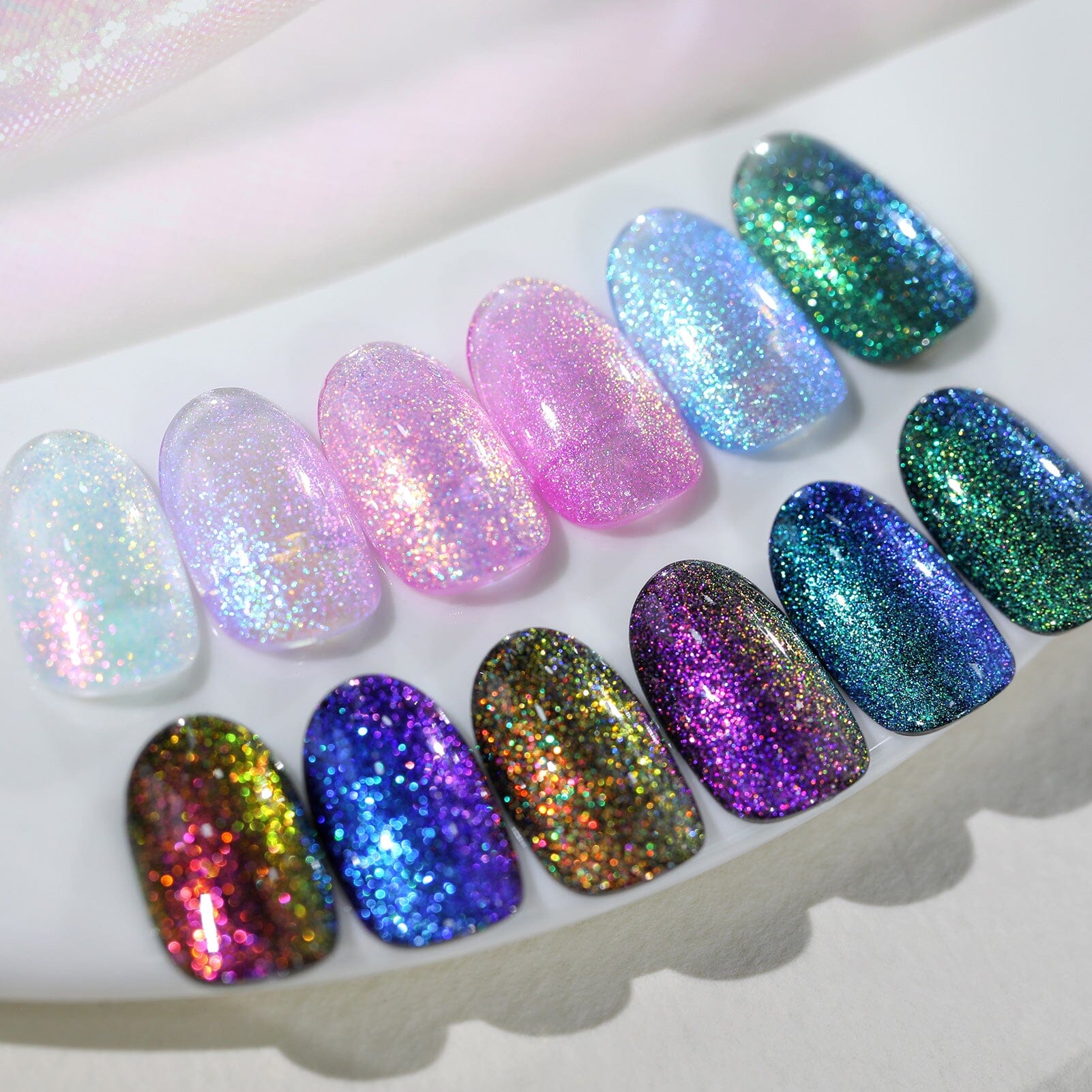 6 Colors Pink Shimmery Aurora Gel Nail Polish Set - T04 Conch Spirit 7ml - Long Lasting Soak Off UV LED Nail Art for Manicure & Pedicure at Home or Salon