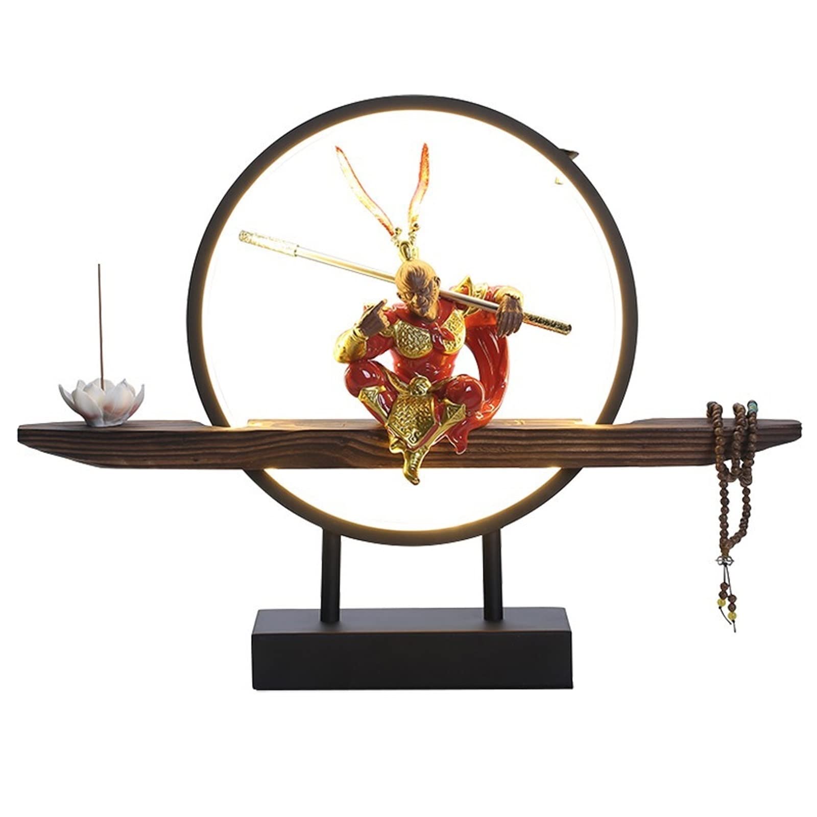 Creative Ceramic Monkey King Incense Burner - Handmade Home Decor, Aroma Diffuser & Smoke Waterfall for Meditation, Yoga, and Zen Spaces (Color: A)