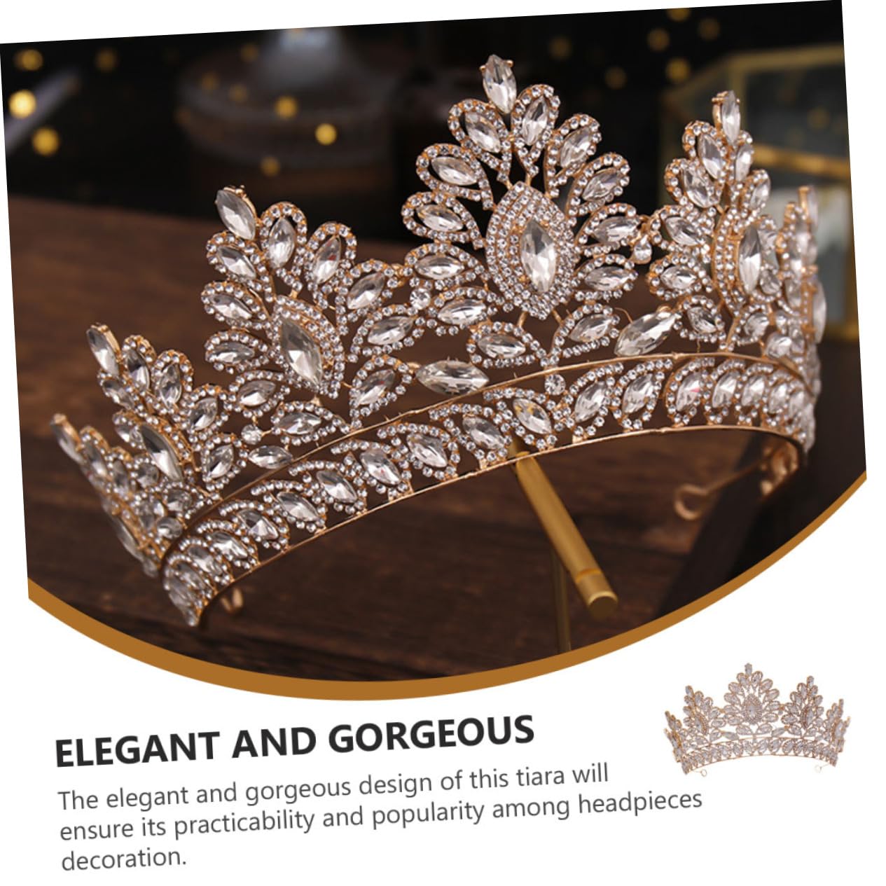 Beavorty Crystal Tiara Crown Headband - Elegant Bridal Wedding Hair Accessories for Bride, Prom, Parties & Special Occasions | Perfect for Weddings, Pageants, Dances & Formal Events