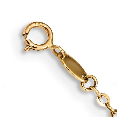 14K Yellow Gold Adjustable Star Anklet - Polished & Textured Design for Women, Perfect for Beach, Summer Outfits & Boho Style Accessories
