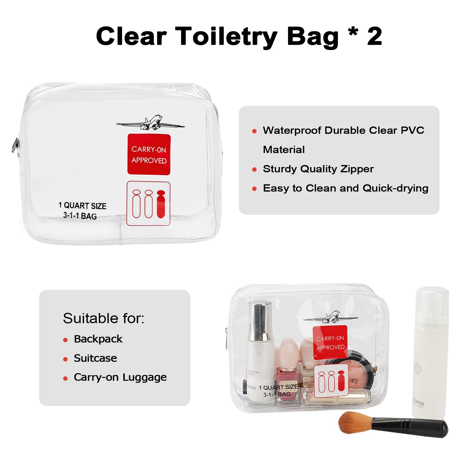 6-Piece Compression Packing Cubes Set - Expandable Travel Luggage Organizer with Toiletry Bag | Space-Saving Packing Solution for Suitcases, Backpacks & Weekend Trips