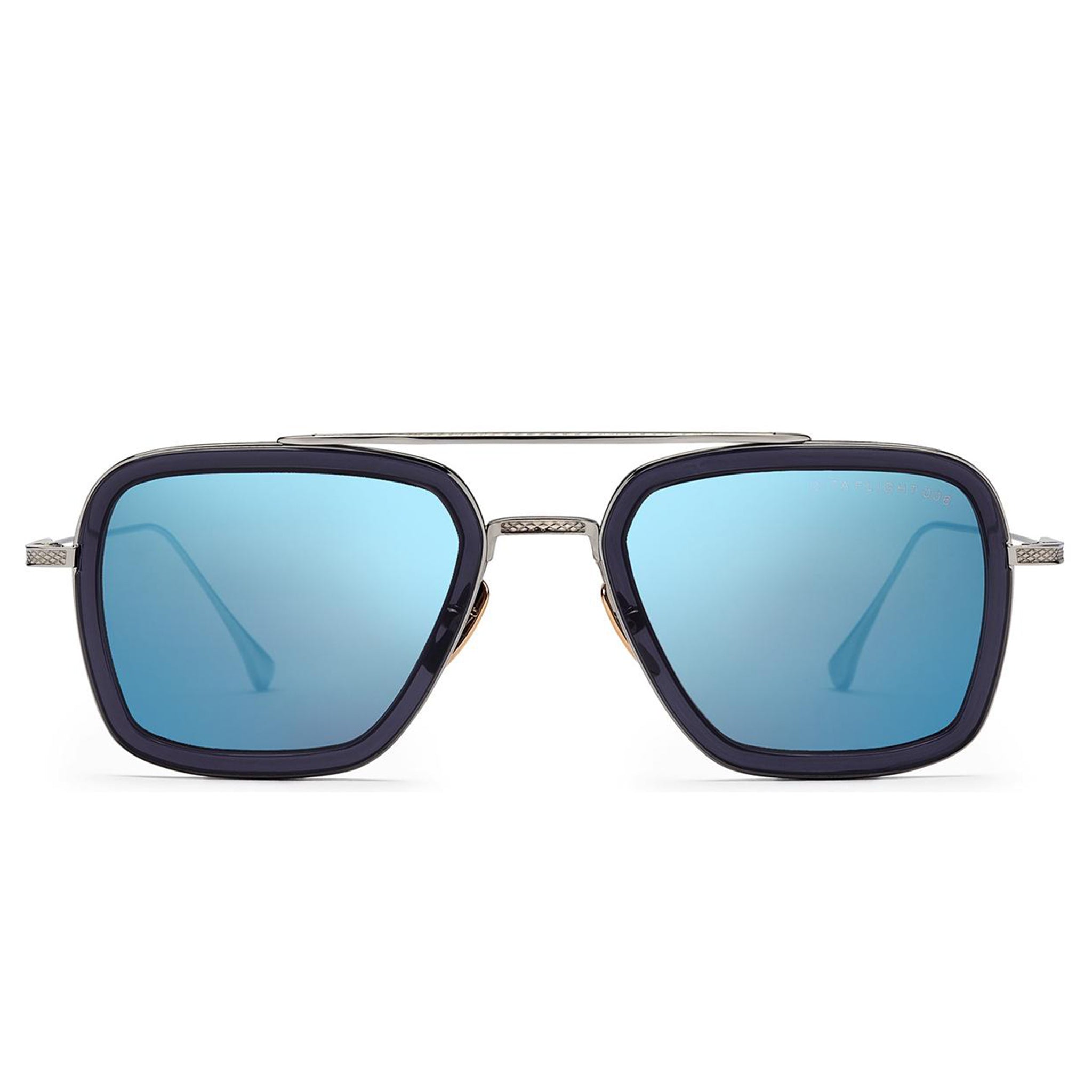 Dita Eyewear 7806 Flight 006 Silver Blue Polarized Sunglasses for Men & Women - UV Protection, Luxury Aviator Style - Perfect for Driving, Travel & Outdoor Activities