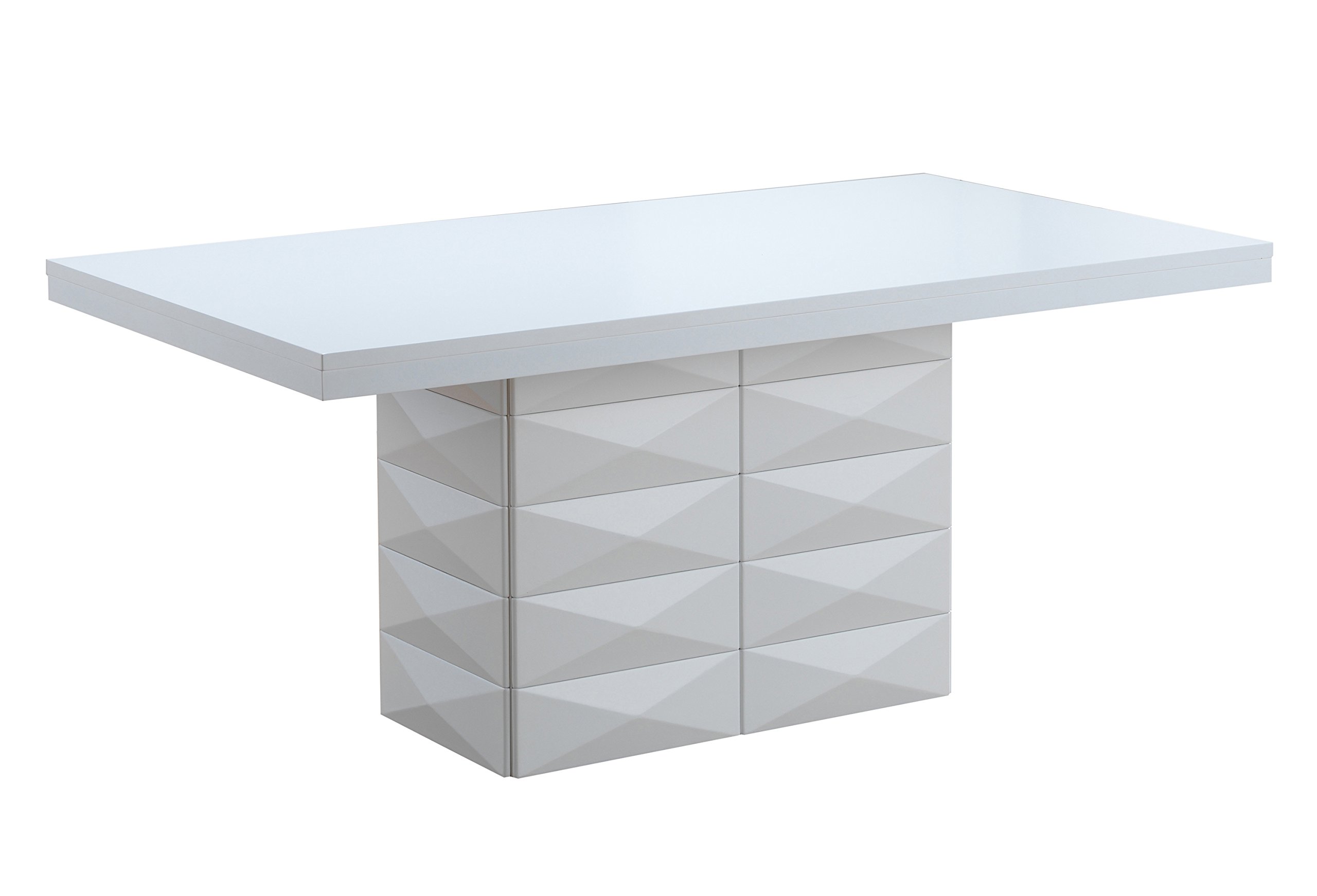 Kings Brand Furniture - Milan 7-Piece White Modern Rectangle Dining Table Set with 6 Blue Vinyl Chairs for Small Space, Kitchen, Breakfast Nook & Apartment Dining Room