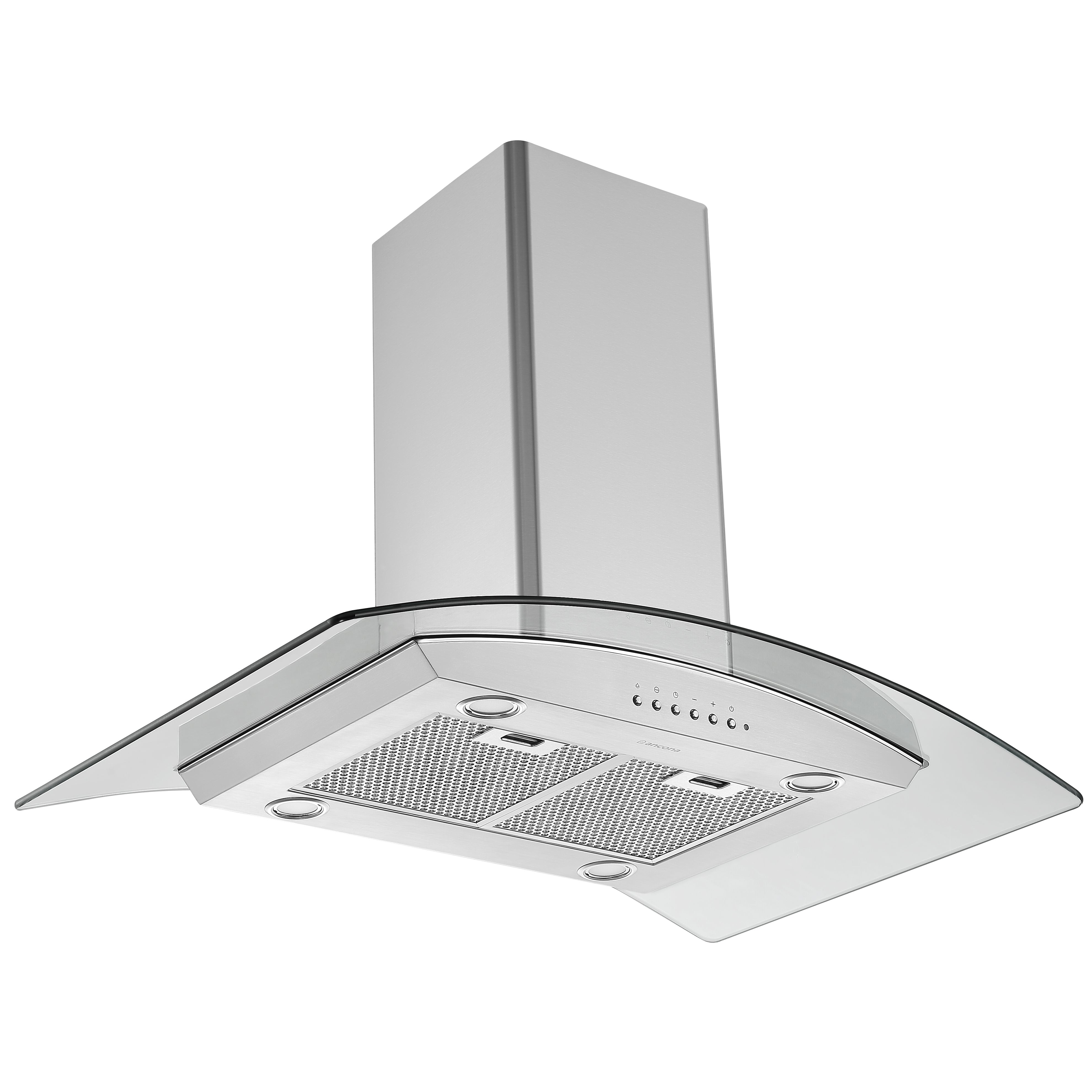 36 Inch Convertible Island Glass Canopy - Stainless Steel Range Hood for Modern Kitchen | Perfect for Open Kitchen, Restaurant & Home Cooking