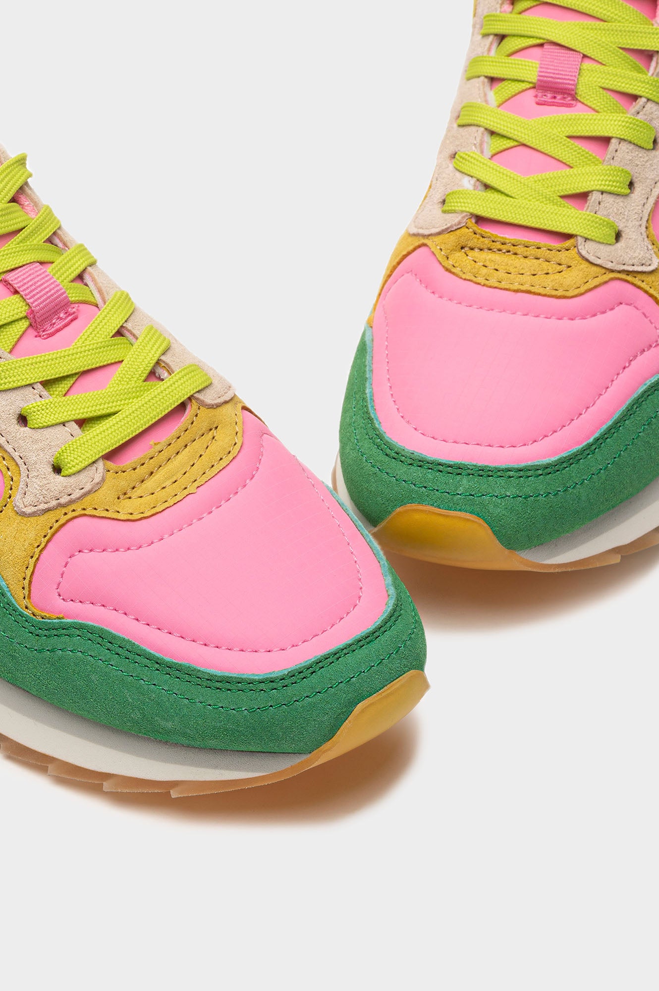 HOFF Santa Marta Trainers for Women - Lightweight Running Shoes with Cushioning, Green and Pink Color Block Design - Perfect for Jogging, Gym Workouts & Casual Wear
