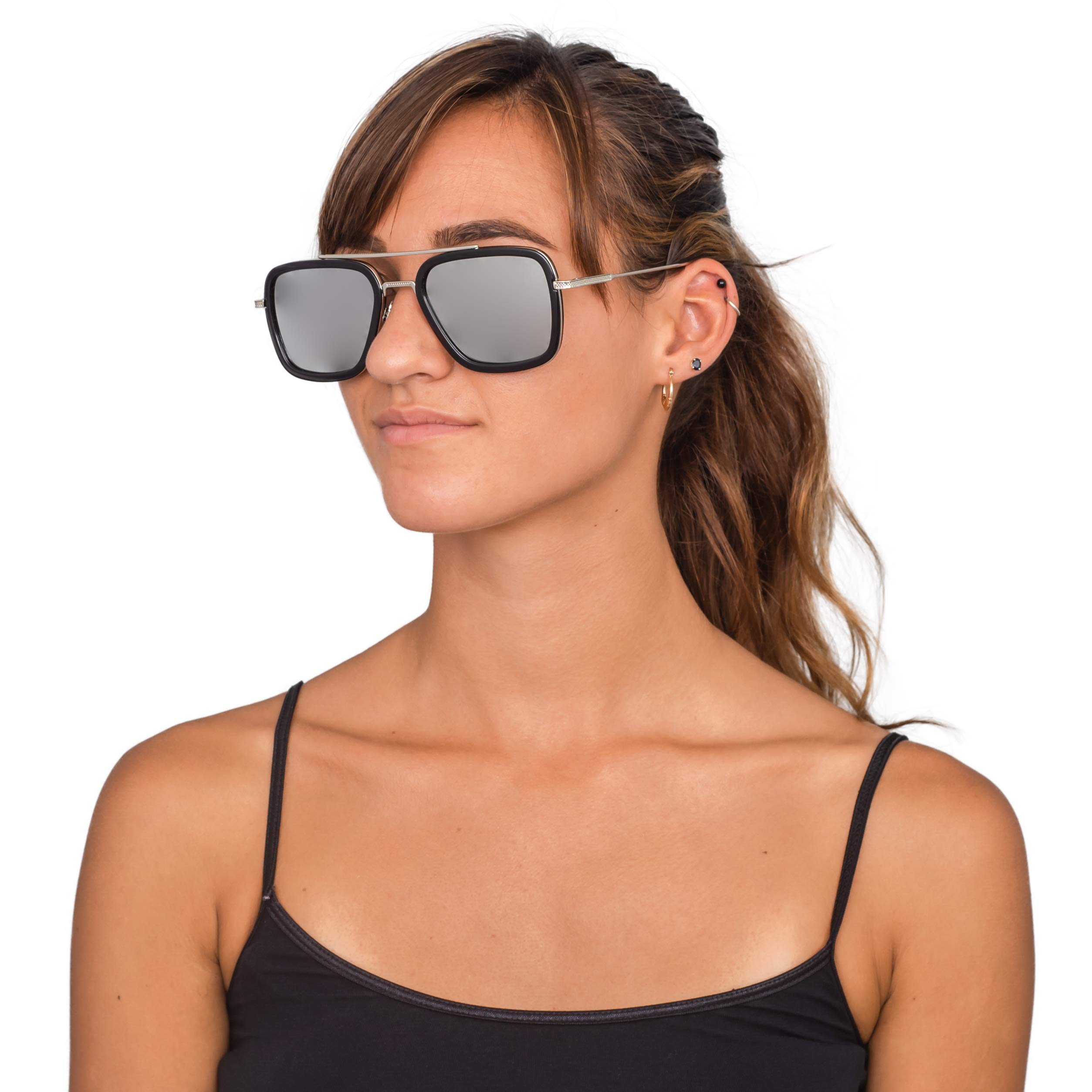 Tony Stark Sunglasses - Iron Spider Glasses for Halloween Cosplay & Marvel Avengers Costume Accessories | Perfect for Comic Con, Halloween Parties, and Superhero Themed Events