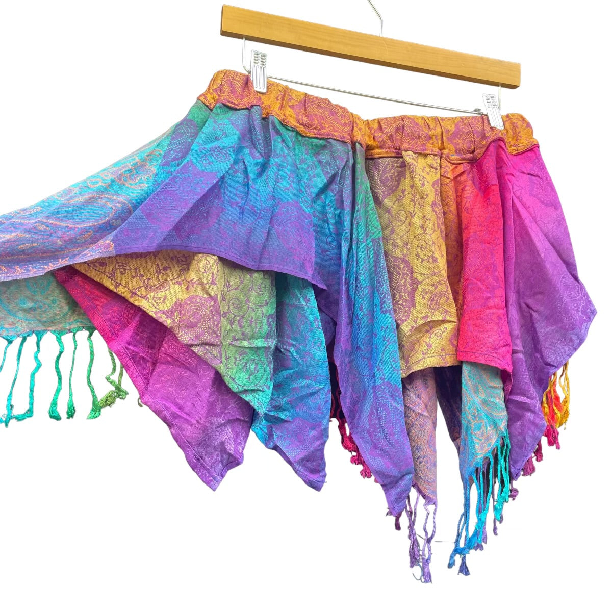 Fairy Pashmina Skirt - Rainbow Purple Ombre Maxi Skirt for Women | Boho Chic Beach Skirt | Perfect for Festivals, Vacations & Summer Outfits