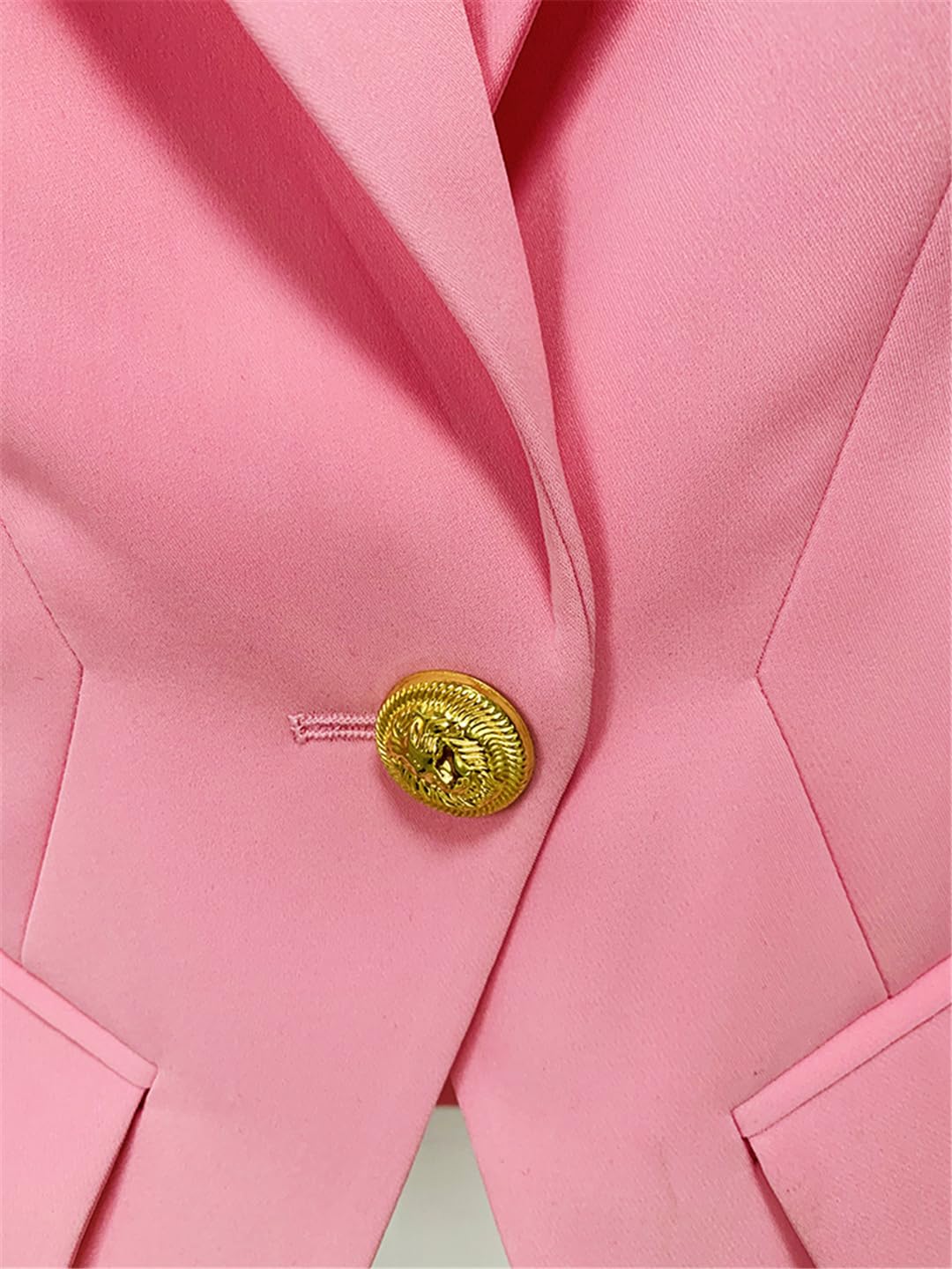 Women's Slim Fit Single Button Blazer Jacket - Solid Color Notched Lapel Formal Wear for Office, Business Meetings & Special Events