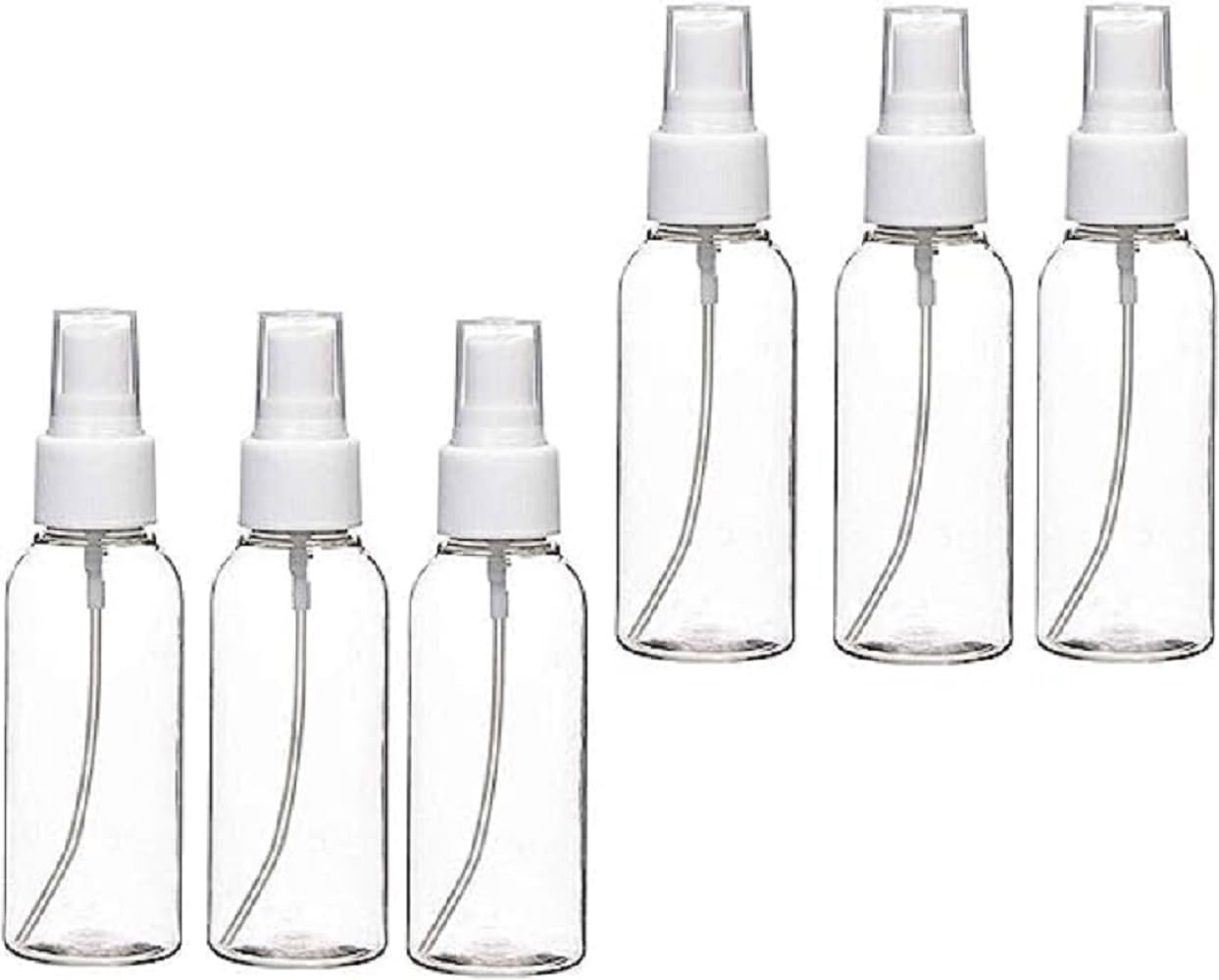 SNOOGG 50ml Empty Clear Spray Bottles - Reusable Fine Mist Sprayer for Travel, Essential Oils, Perfumes & Cosmetics - Portable Liquid Container with Leakproof Cap - Perfect for DIY, Hair Care & Home Use
