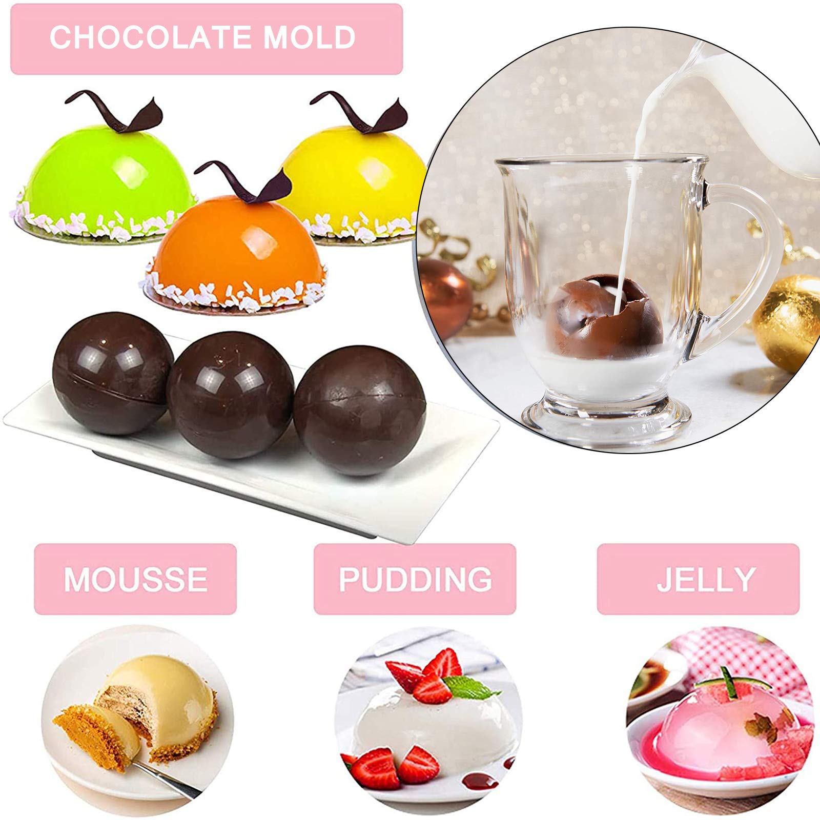 Premium Silicone Hot Chocolate Bomb Mold Set - 2.5