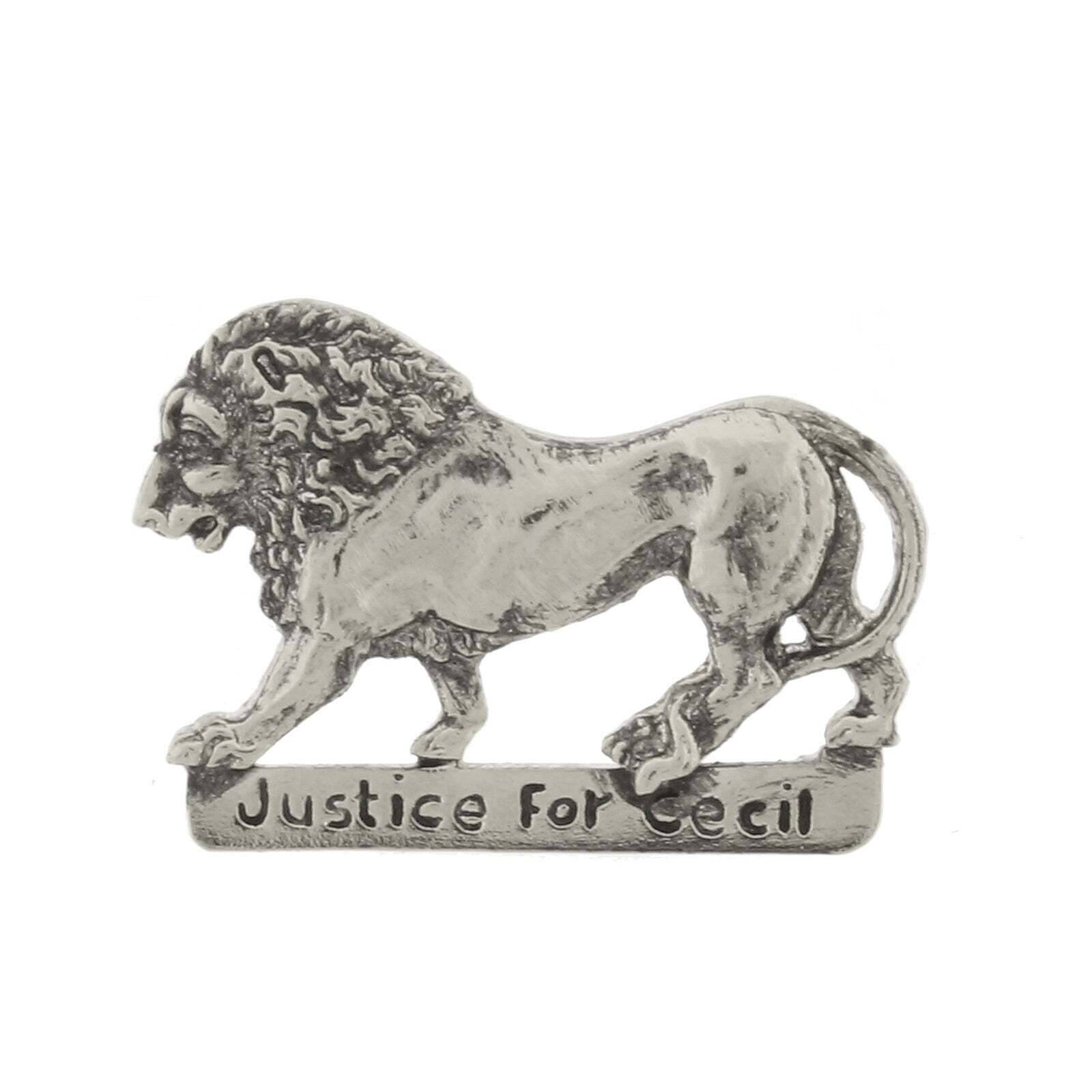 1928 Jewelry Justice For Cecil The Lion Enamel Pin - Vintage Style Animal Rights Brooch for Protest, Awareness & Fundraising Events