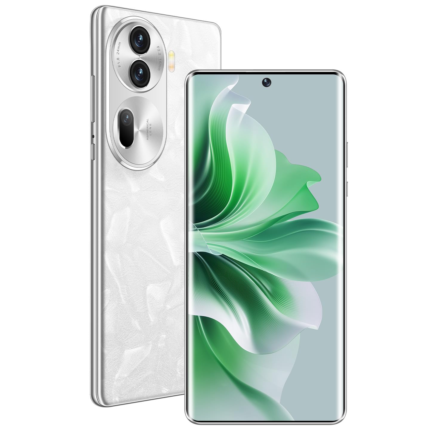 Reno 11 Pro Unlocked Smartphone 8GB RAM 256GB Storage | 6000mAh Long-Lasting Battery | 50MP+13MP Dual Camera | 5G Dual SIM Android Phone (Pearl White) - Perfect for Travel, Photography & Business Professionals
