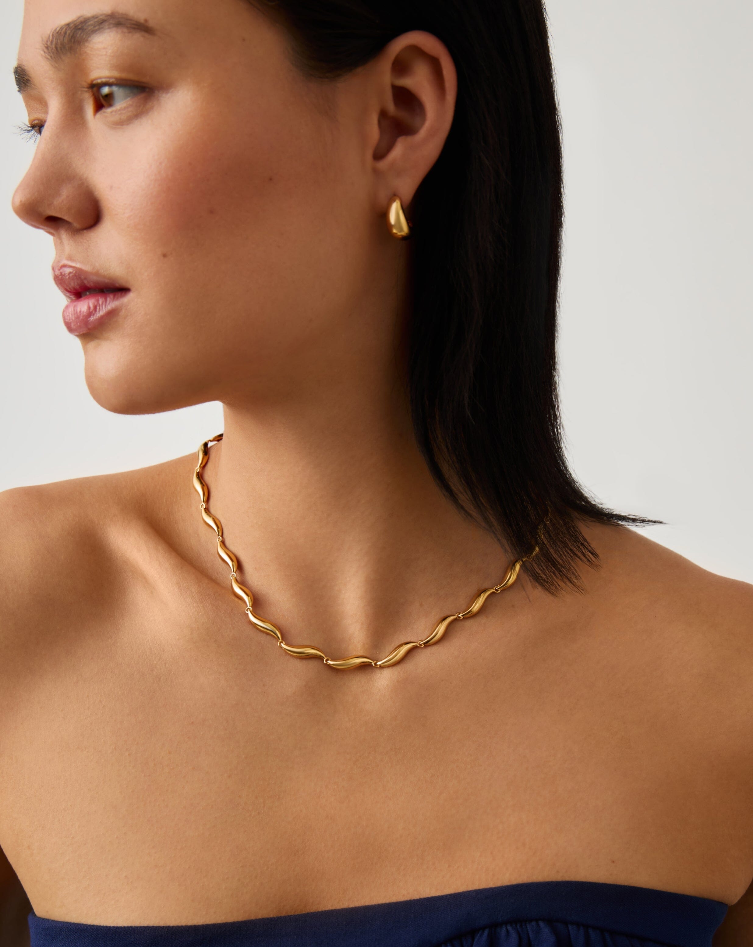 Savi Signature Link Chain Necklace - 18k Gold Plated Women's Jewelry for Everyday Wear & Special Occasions