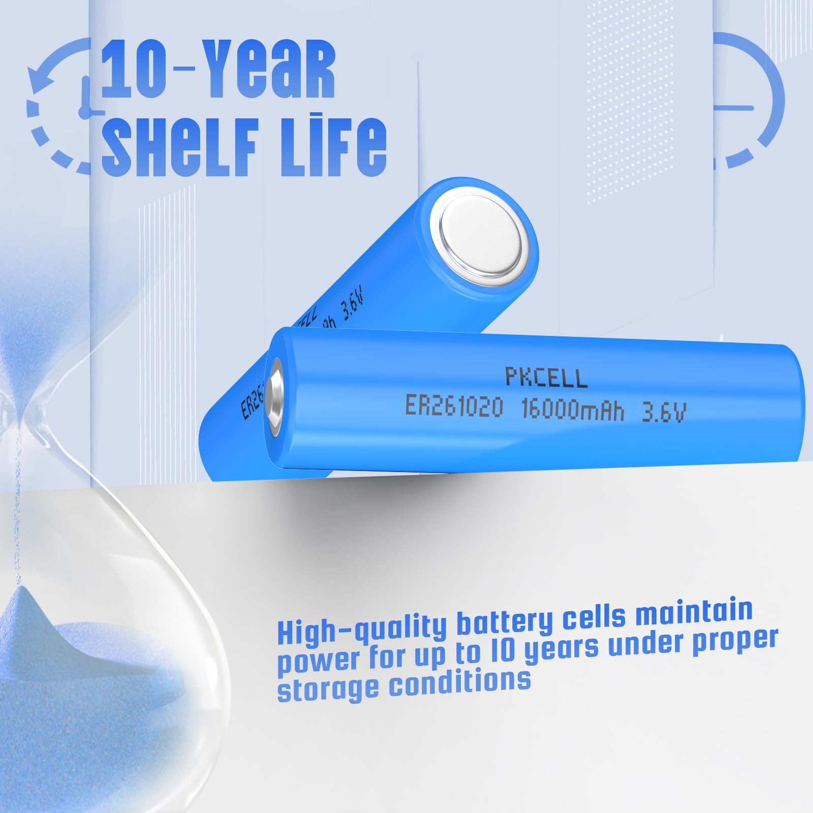 PKCELL 24 Pack ER261020 3.6V 16000mAh Lithium Thionyl Chloride Batteries - Long Lasting Power for IoT Devices, Medical Equipment & Industrial Sensors