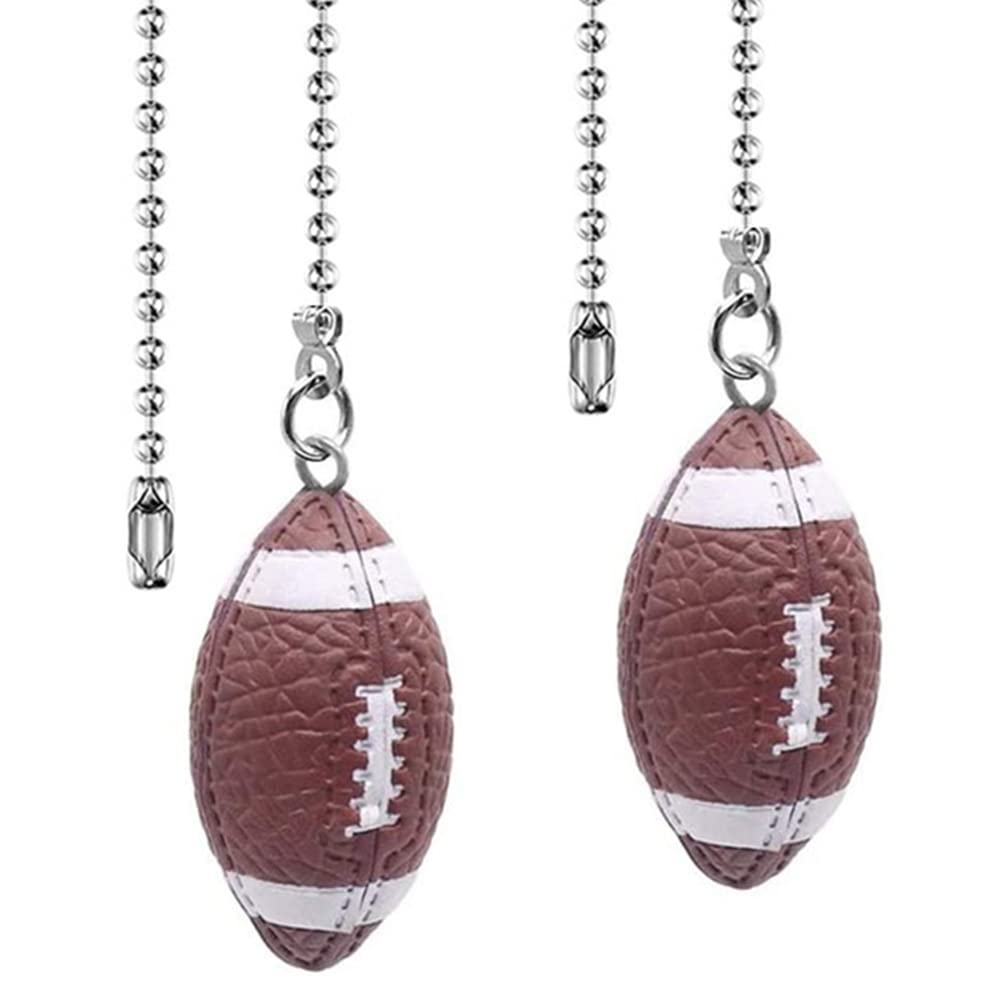 12 Inch Ceiling Fan Pull Chain Extender - 2 Pack Football Design Light Switch Connector for Home, Bedroom, Living Room & Office Lighting Fans