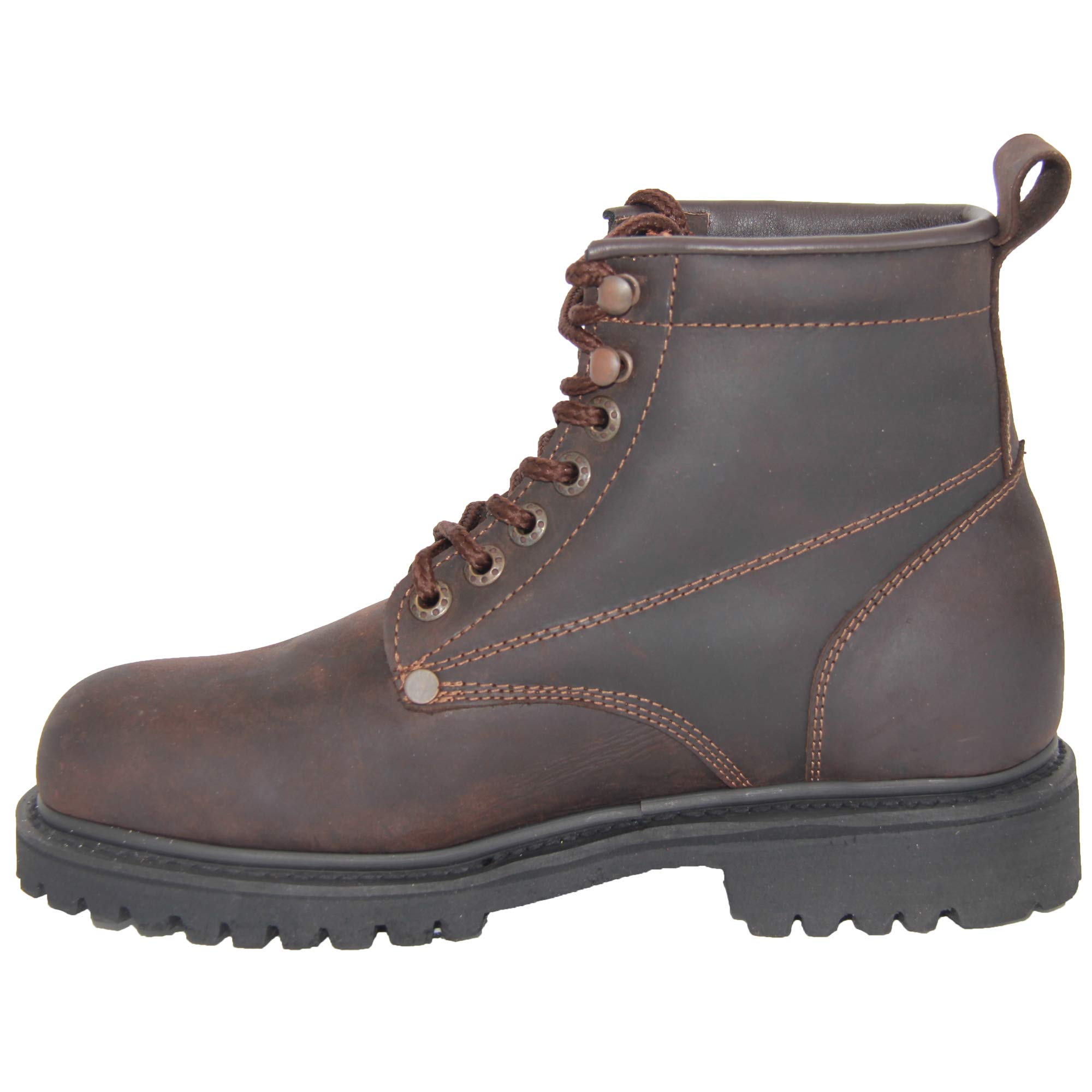Men's Steel Toe Leather Work Boots - OSHA Approved Safety Construction Boots for Heavy Duty & Outdoor Work | Ideal for Construction, Warehouse, and Industrial Jobs