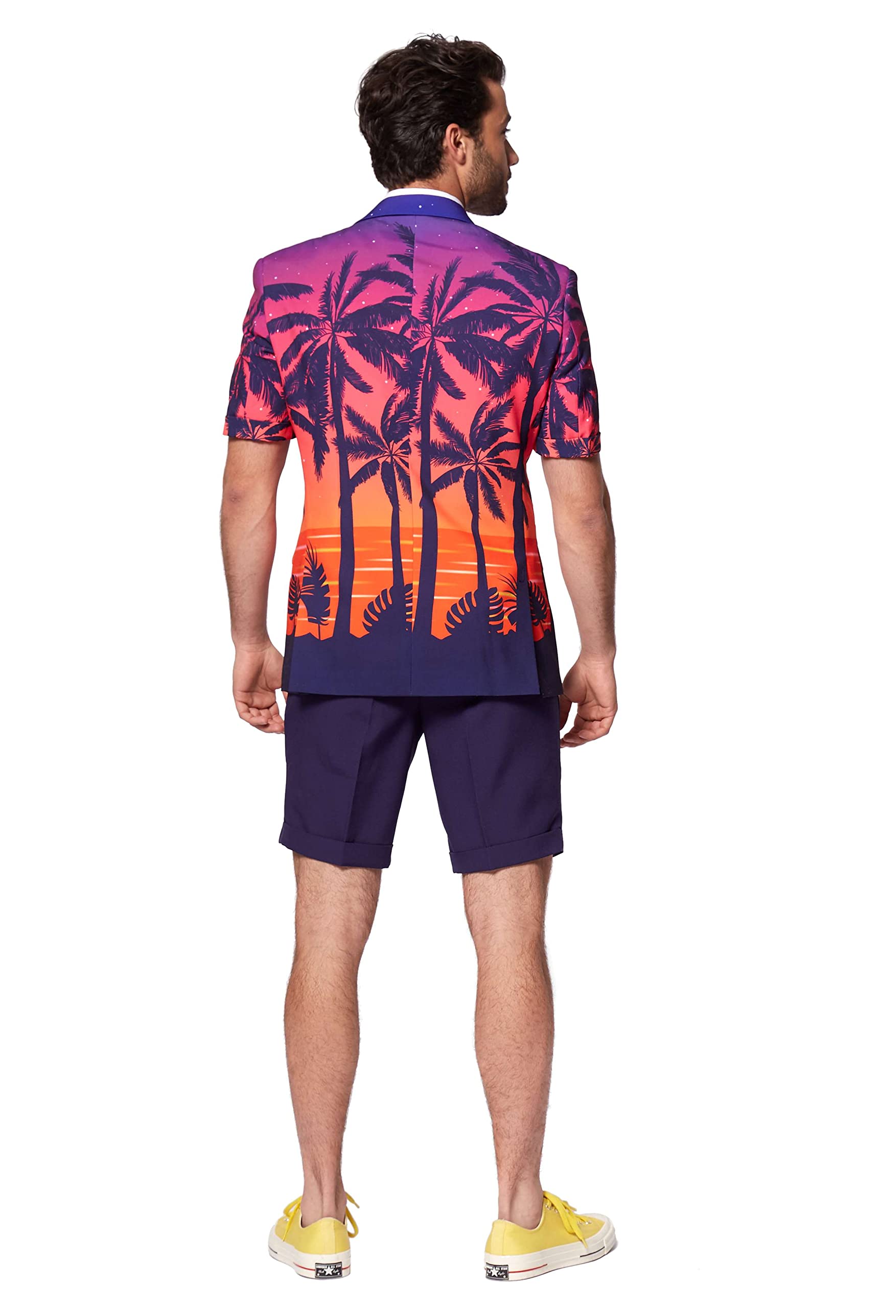 Opposuits Men's Summer Suit Outfit - Slim Fit Short Sleeve Blazer with Matching Shorts & Tie | Lightweight Formal Wear for Weddings, Parties & Summer Events