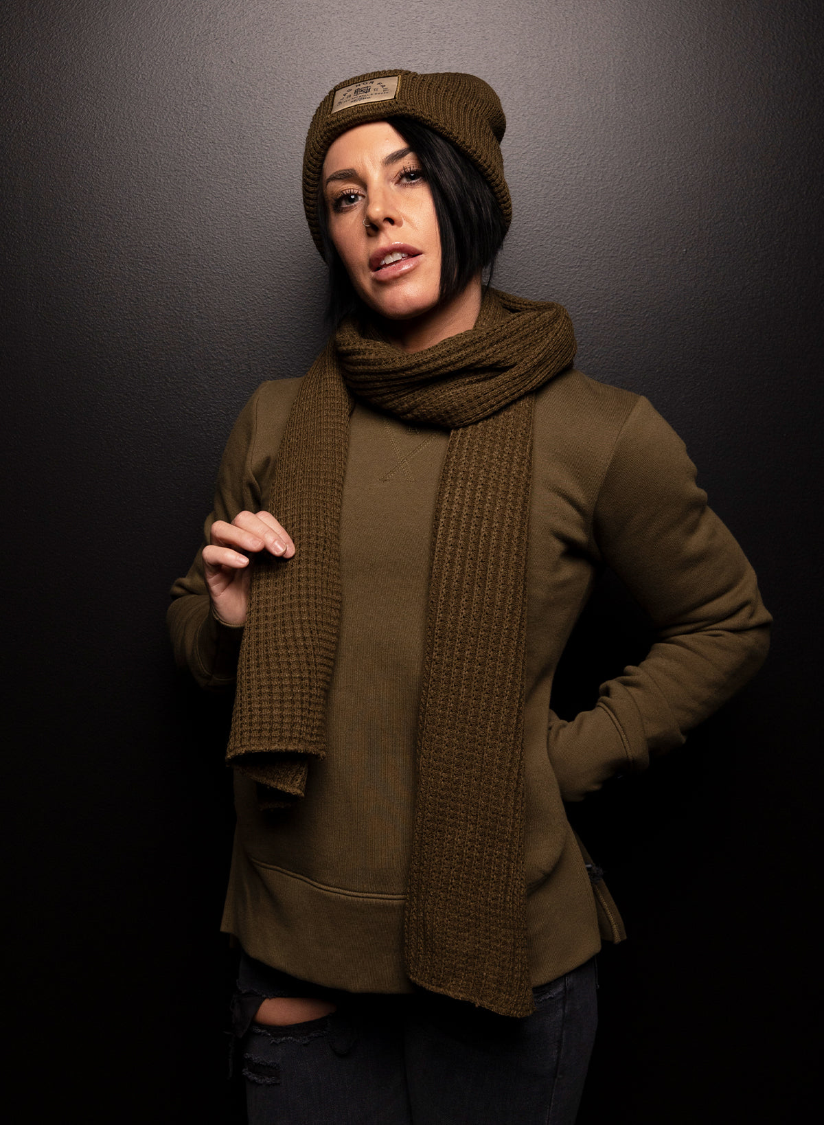 Forever Scarf - Soft & Stylish Olive Green Winter Accessory for Women | Perfect for Cold Weather, Outdoor Activities & Fashion Outfits