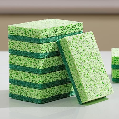 6 Pcs Green Dual-sided Sponges