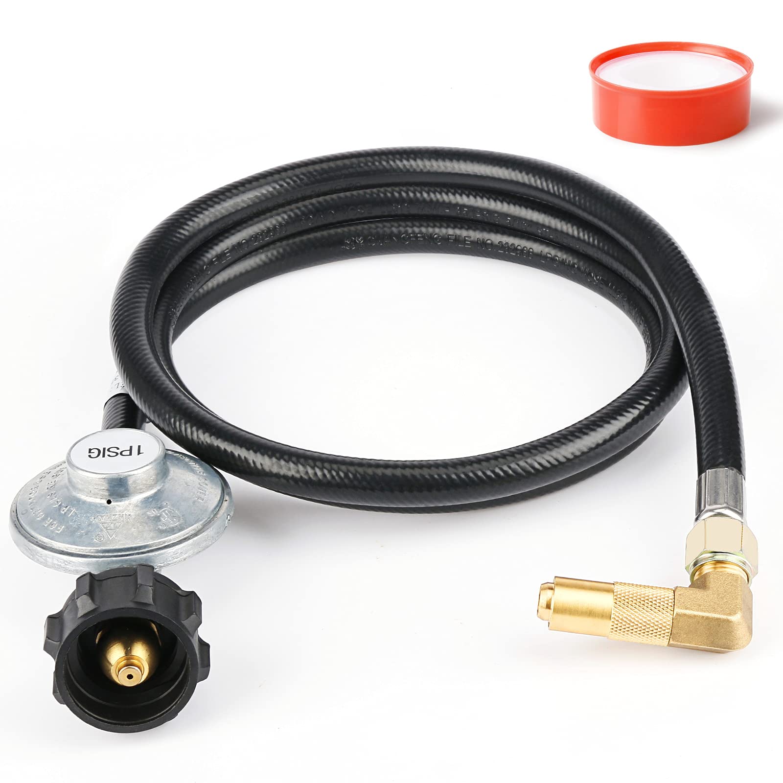 Uniflasy 5 Feet Propane Adapter Hose with Regulator for 17