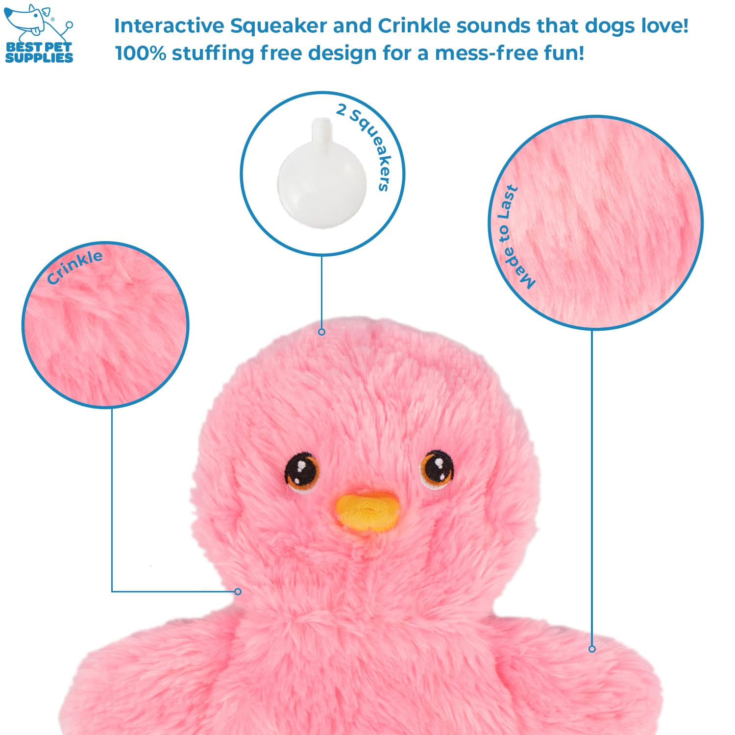 Best Crinkle Chicken Plush Dog Toy for Interactive Play - Fun Puppy & Senior Indoor Pet Supplies, Cute & Cuddly Chicken Shape (Pink) - Perfect for Training, Teething Relief & Bonding Time