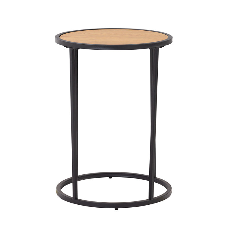 BRADFORD Modern Side Table 16 Inch - Natural Wood & Black Finish - Perfect for Living Room, Bedroom, or Office Decor